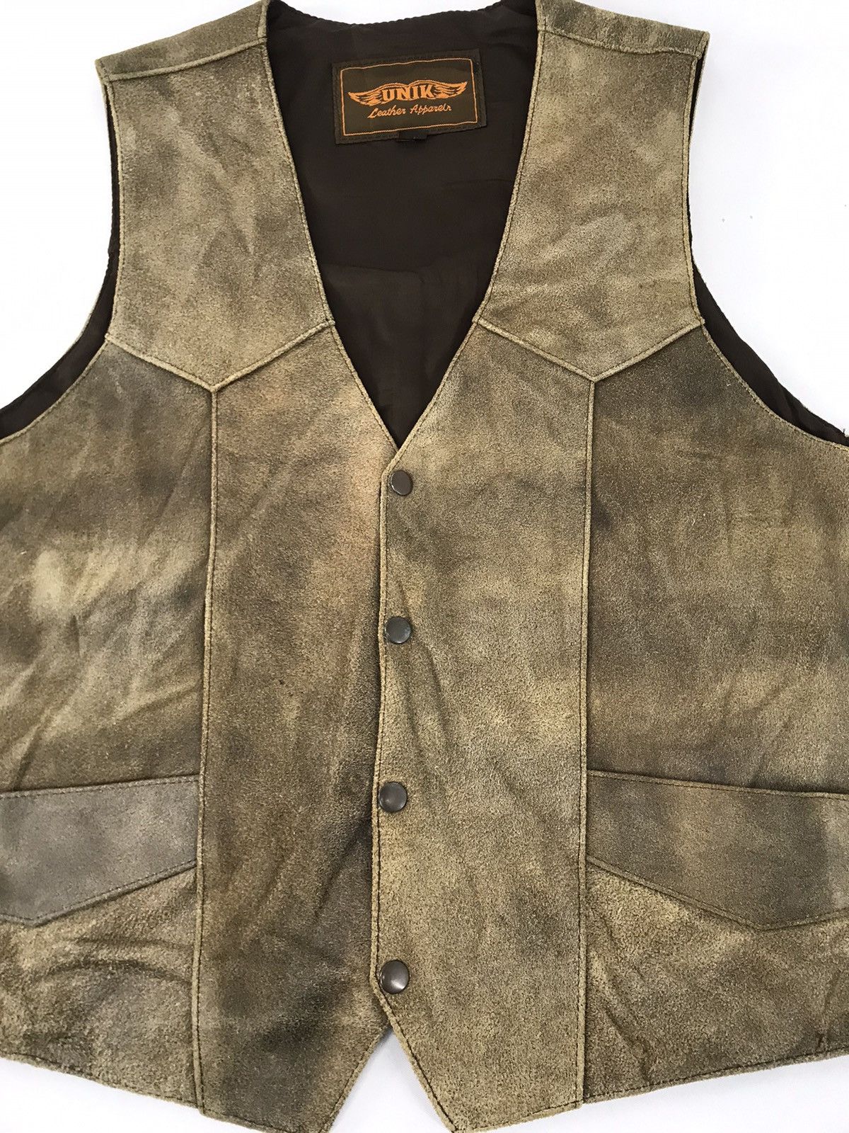 Genuine Leather Unik Leather Apparel Sleeveles Vest Patchwork Size XL Size US XL / EU 56 / 4 - 2 Thumbnail