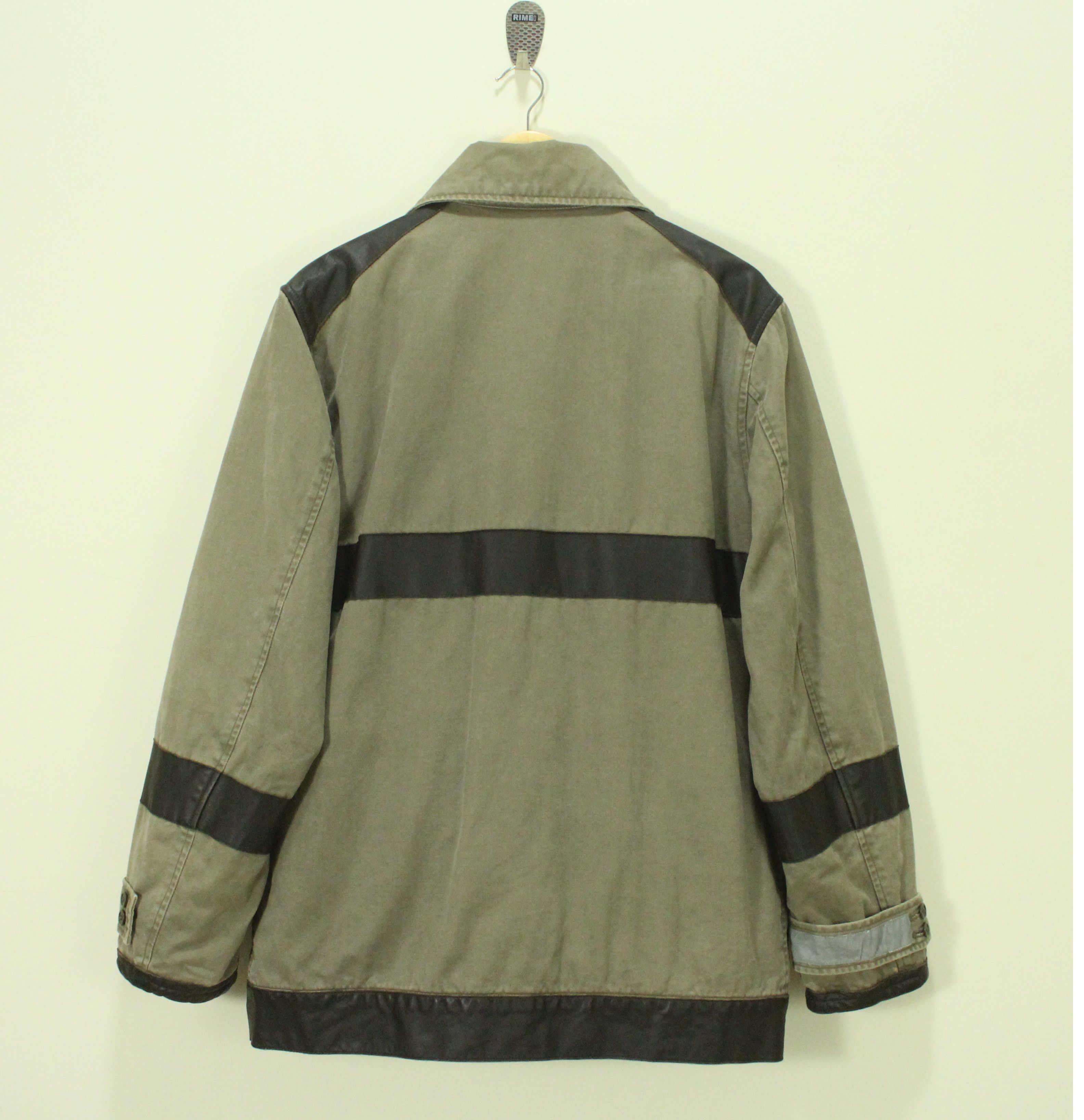 If Six Was Nine × Tornado Mart × Yasuyuki Ishii RESCUE SQUAD Jacket Fireman Leather/Cotton Herringbone Size US M / EU 48-50 / 2 - 9 Thumbnail