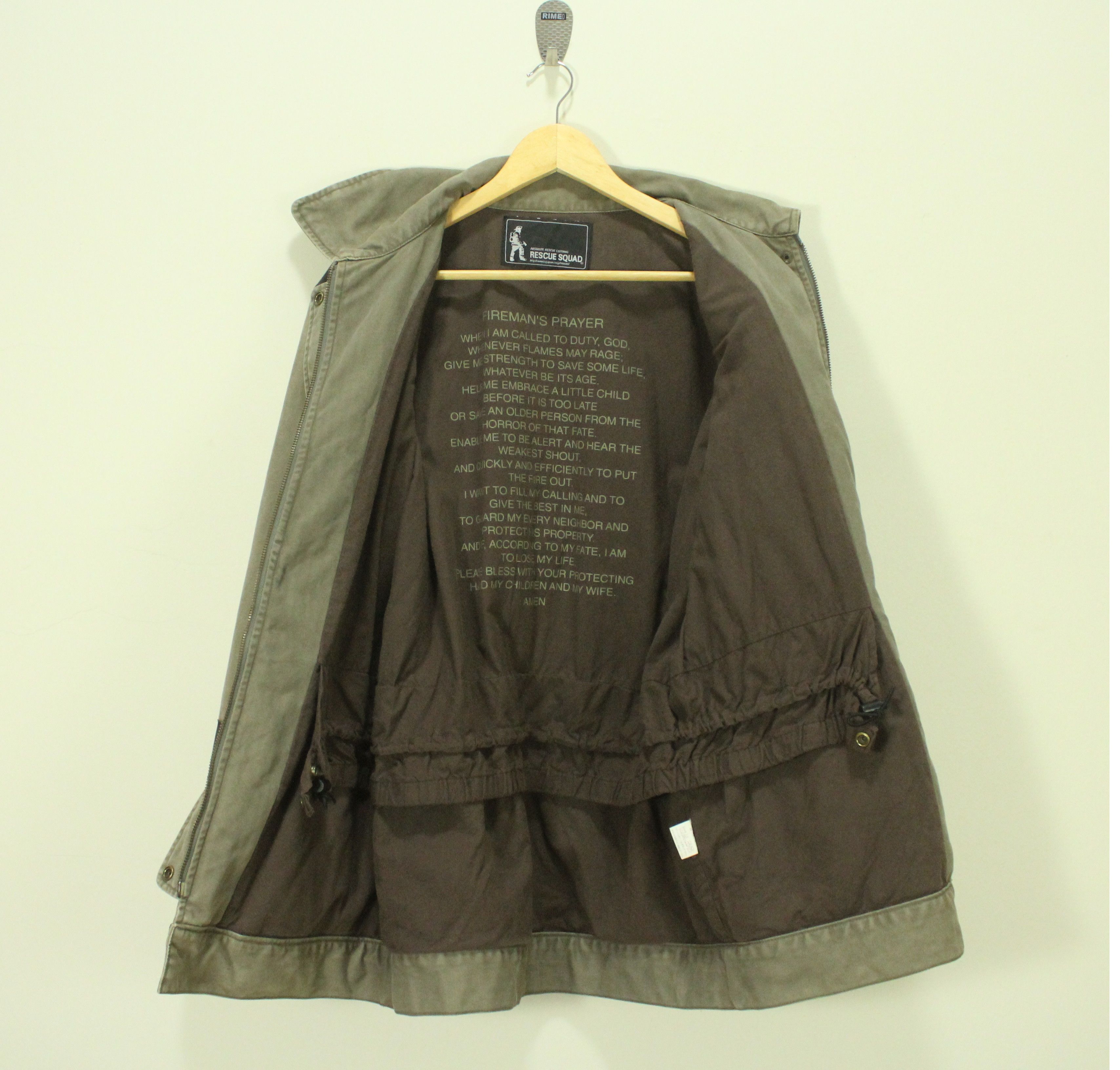 If Six Was Nine × Tornado Mart × Yasuyuki Ishii RESCUE SQUAD Jacket Fireman Leather/Cotton Herringbone Size US M / EU 48-50 / 2 - 14 Thumbnail