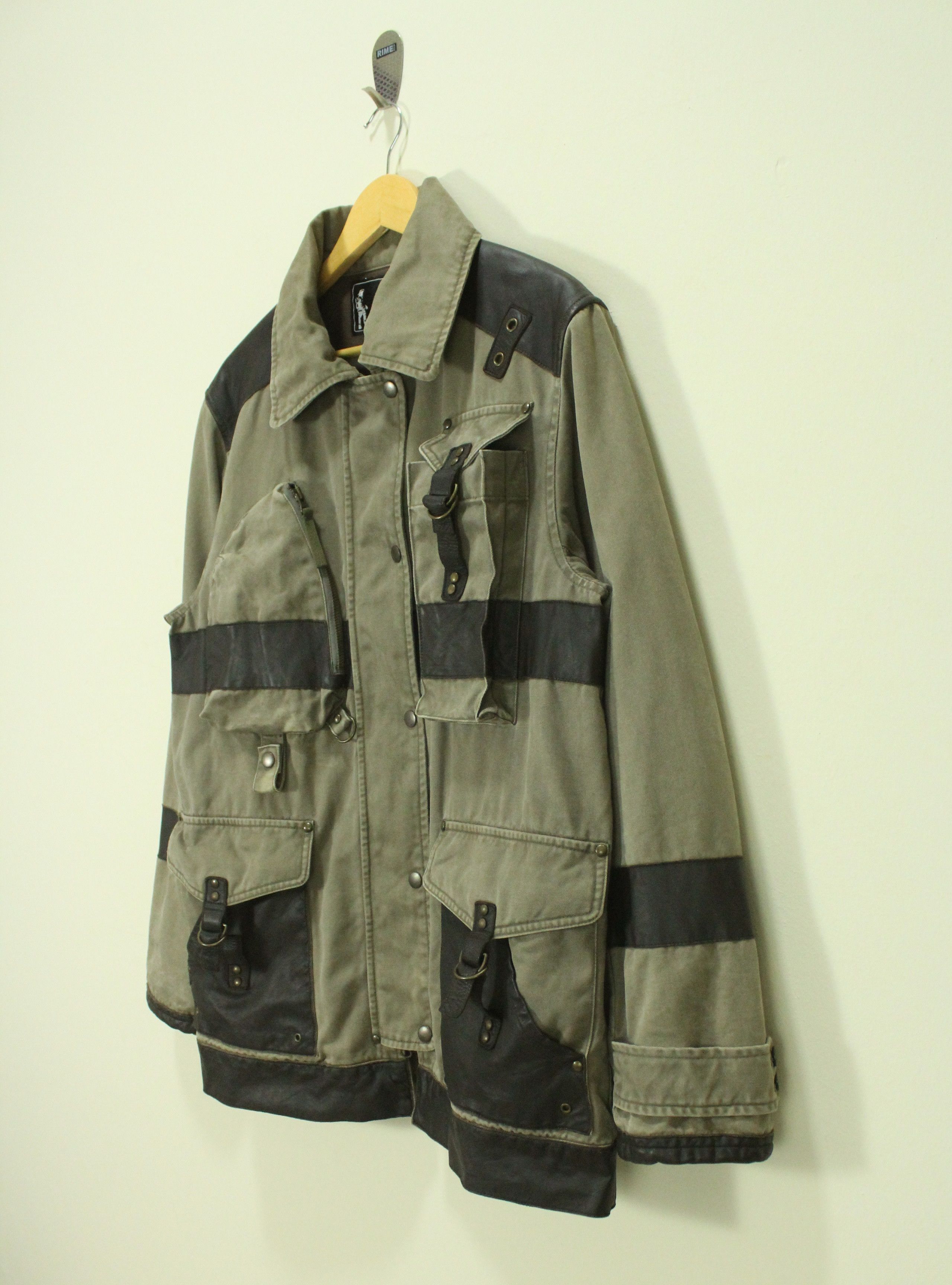 If Six Was Nine × Tornado Mart × Yasuyuki Ishii RESCUE SQUAD Jacket Fireman Leather/Cotton Herringbone Size US M / EU 48-50 / 2 - 2 Thumbnail