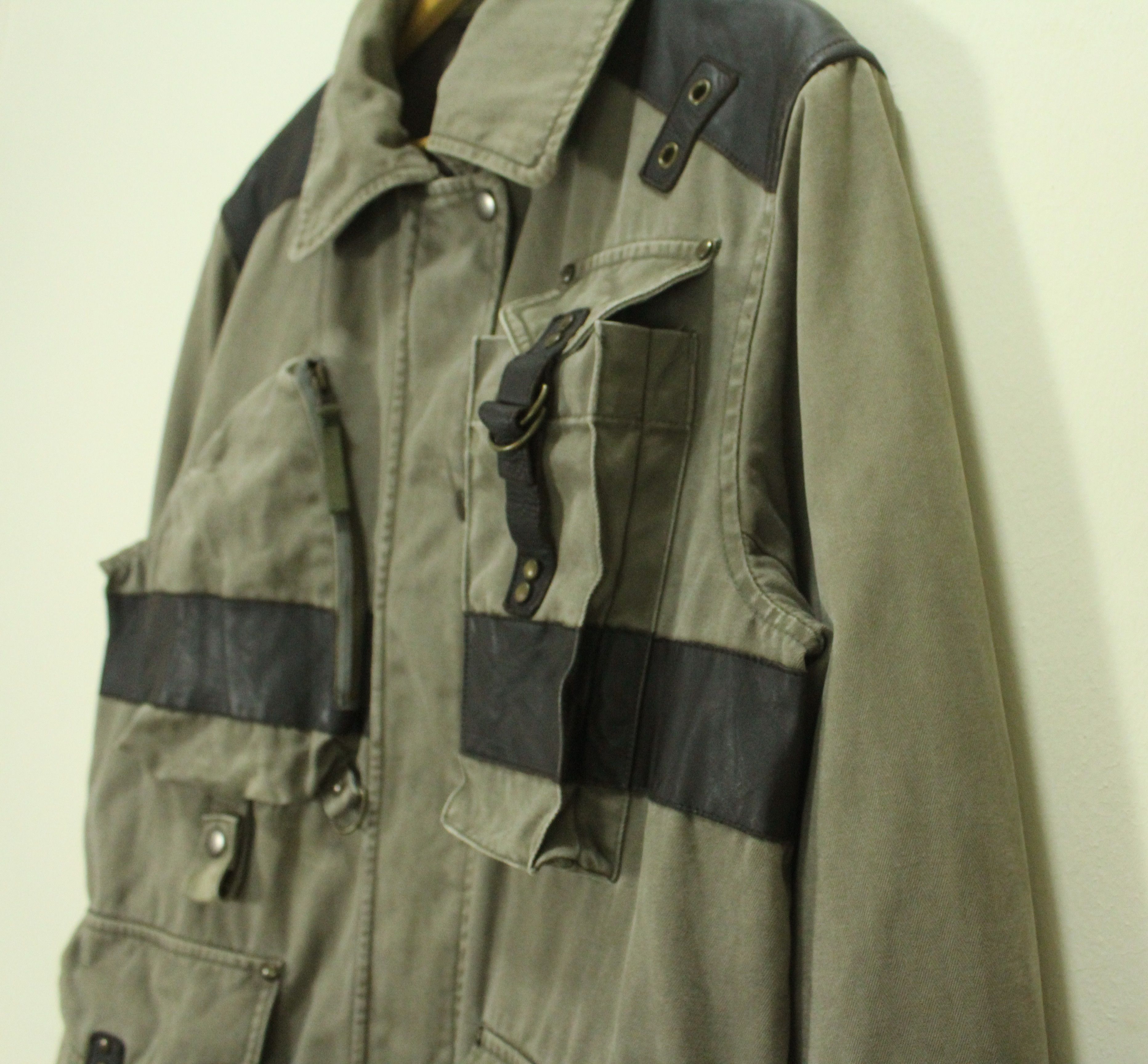 If Six Was Nine × Tornado Mart × Yasuyuki Ishii RESCUE SQUAD Jacket Fireman Leather/Cotton Herringbone Size US M / EU 48-50 / 2 - 6 Thumbnail