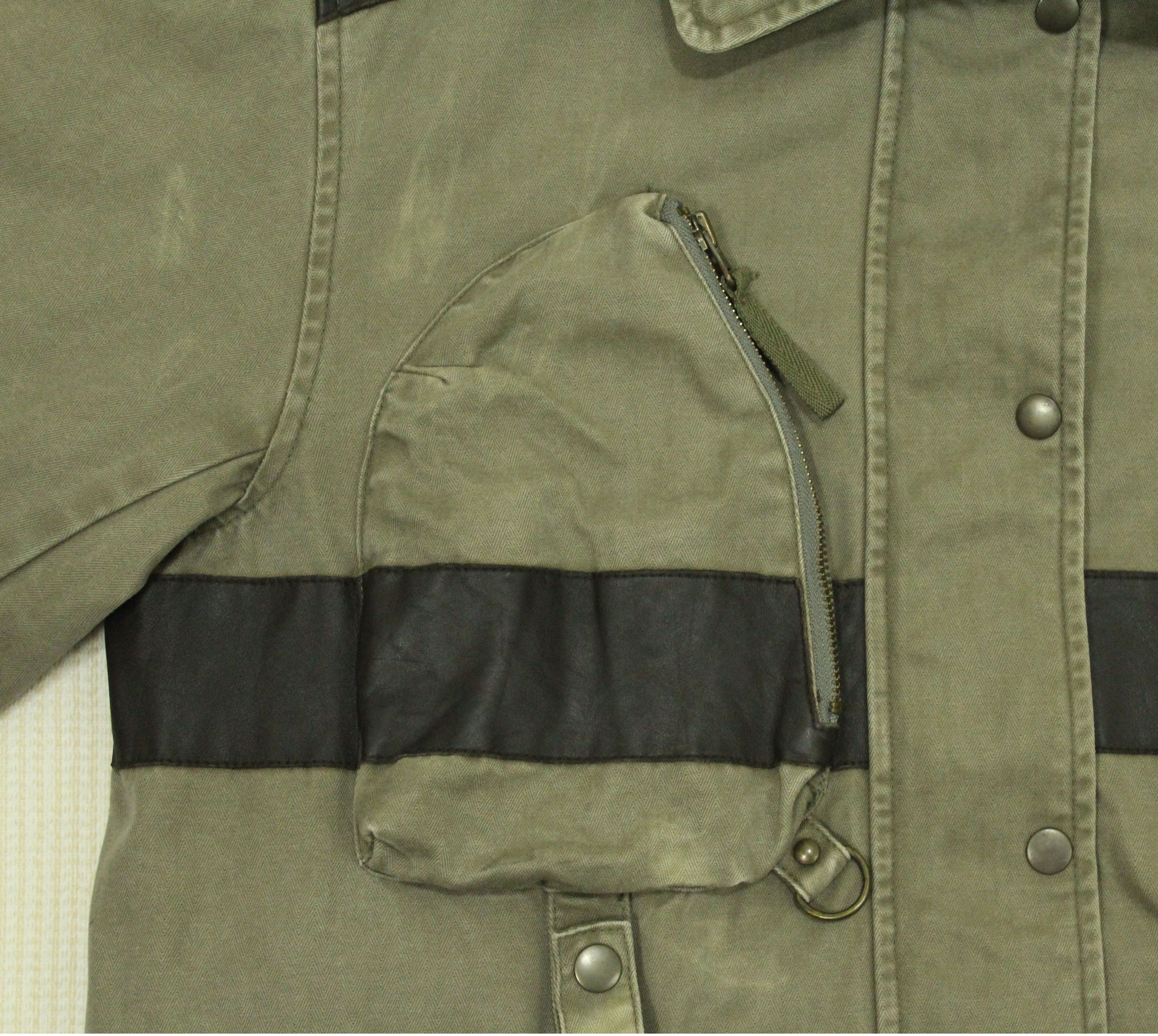 If Six Was Nine × Tornado Mart × Yasuyuki Ishii RESCUE SQUAD Jacket Fireman Leather/Cotton Herringbone Size US M / EU 48-50 / 2 - 22 Thumbnail