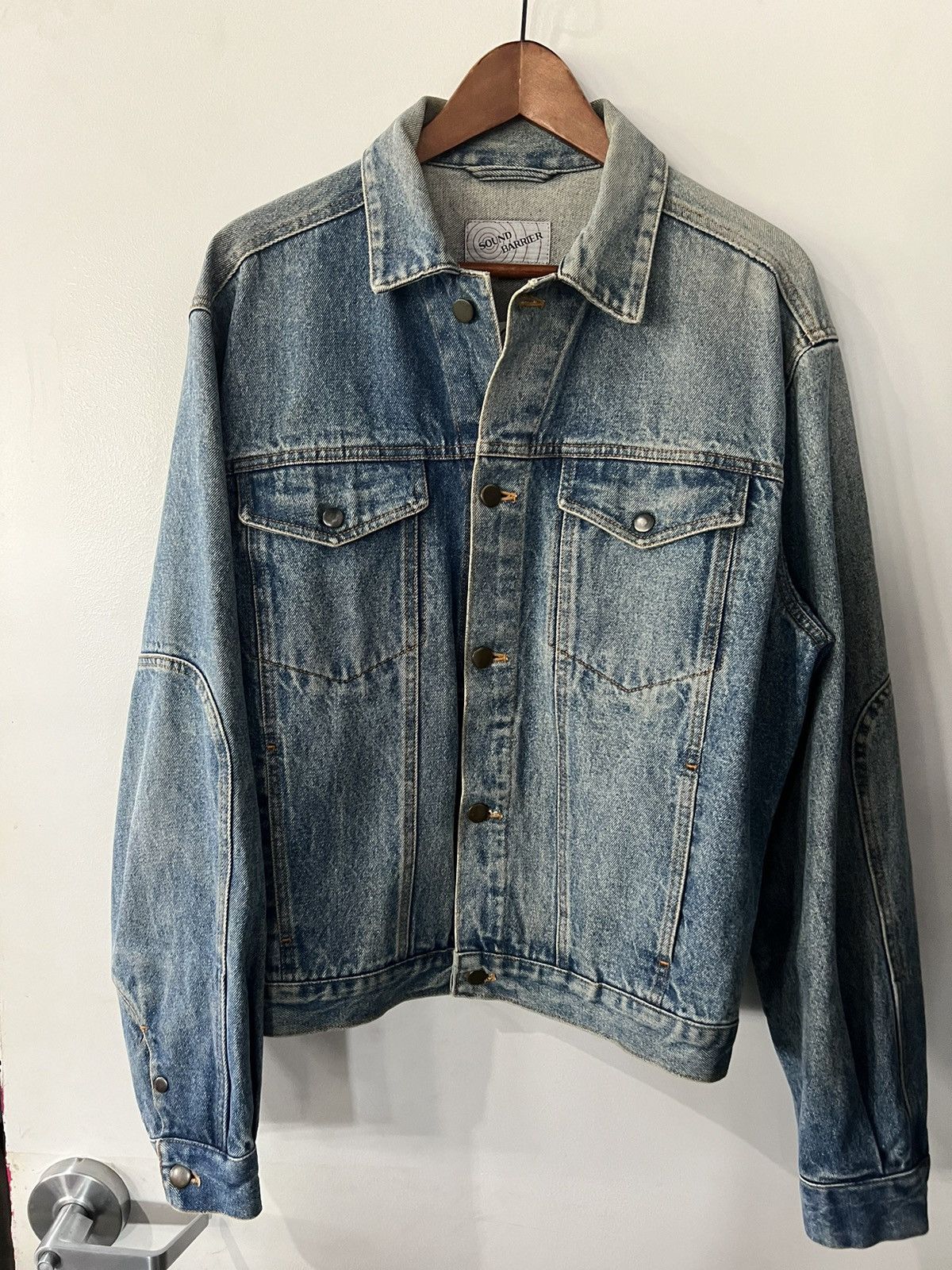 Vintage Vintage 1990s Sound Barrier Denim Trucker Jacket Faded | Grailed