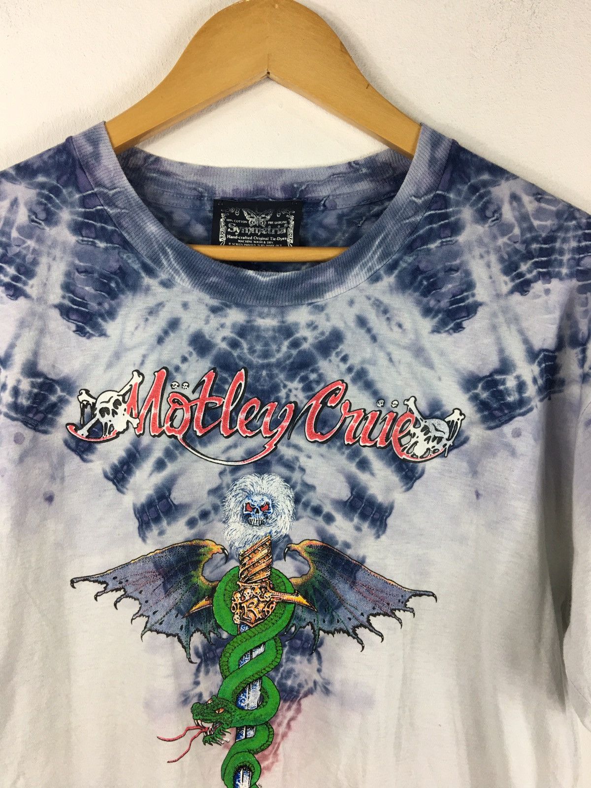 Band Tees Rare 80s Vintage Motley crue Tie Dye Pushead Tour shirt Size US L / EU 52-54 / 3 - 3 Thumbnail