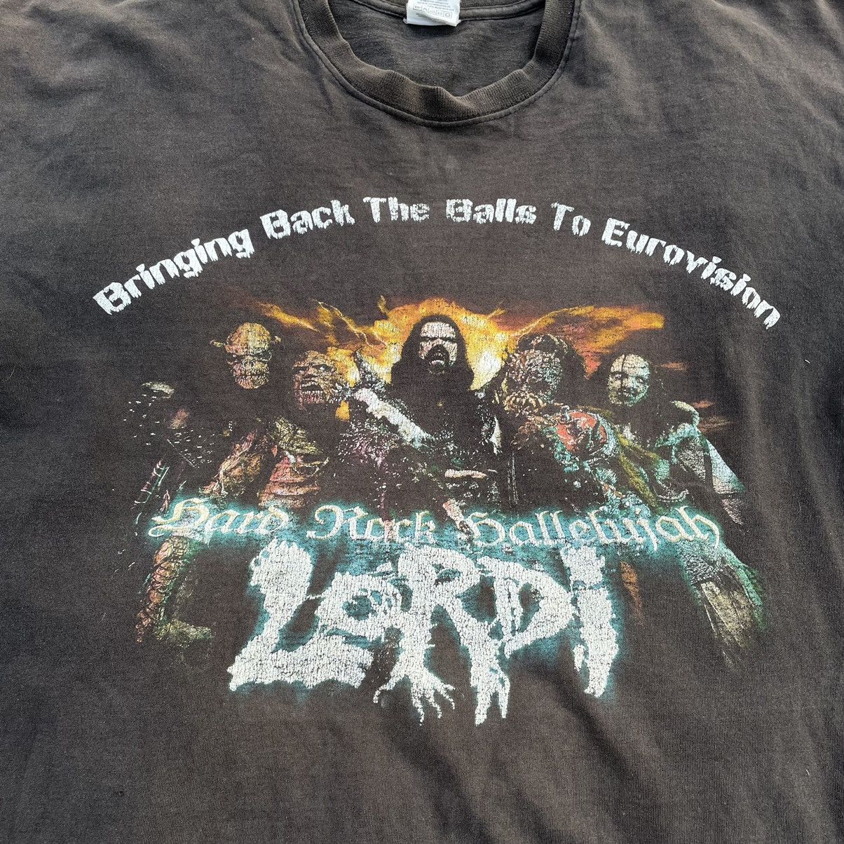 Vintage Vintage 90s Lordi Band Graphic Tee Thrashed Metal Punk L Size US L / EU 52-54 / 3 - 4 Thumbnail