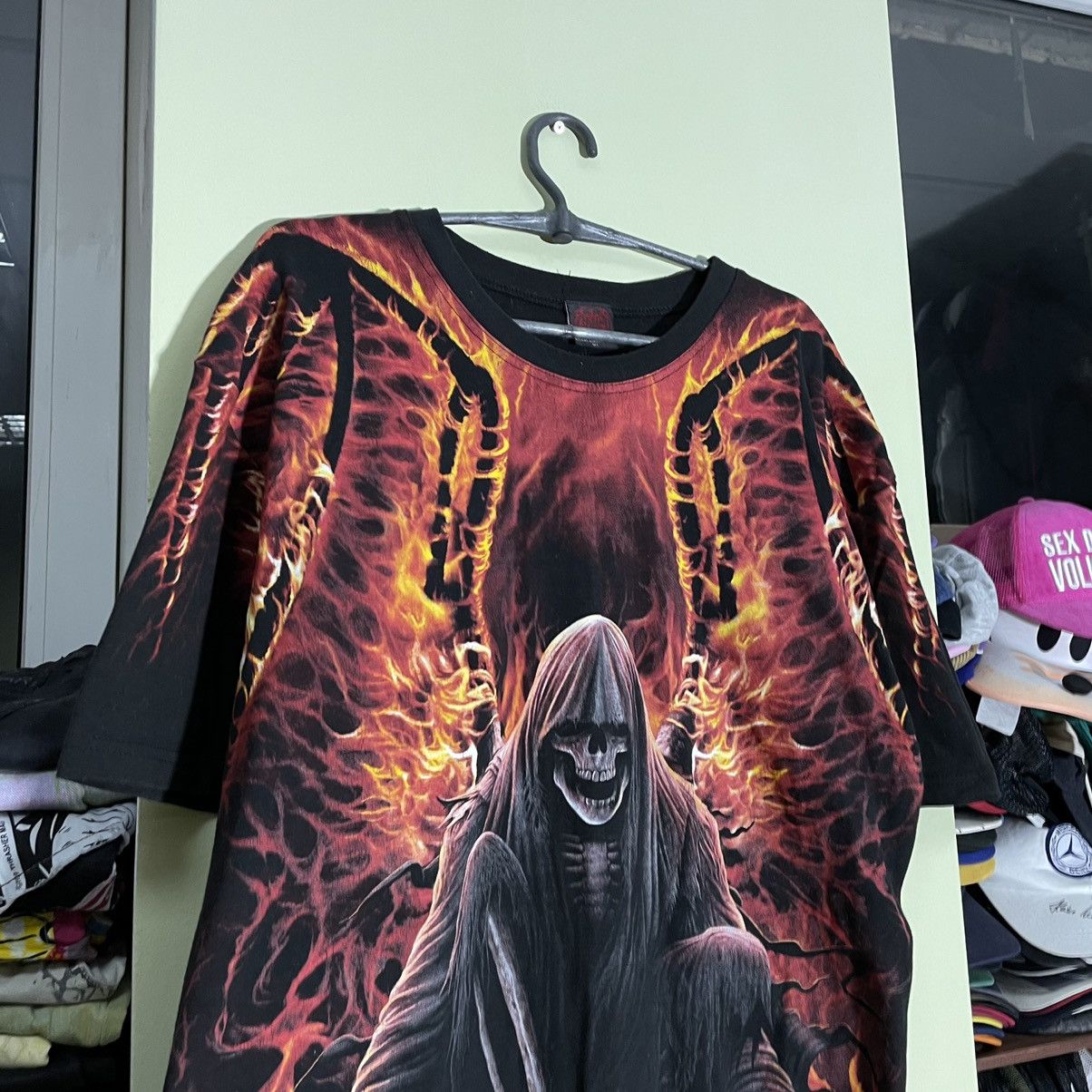 Vintage Vintage Y2K Grim Reaper Graphic Tee Dark Horror Streetwear X Size US XXL / EU 58 / 5 - 6 Thumbnail