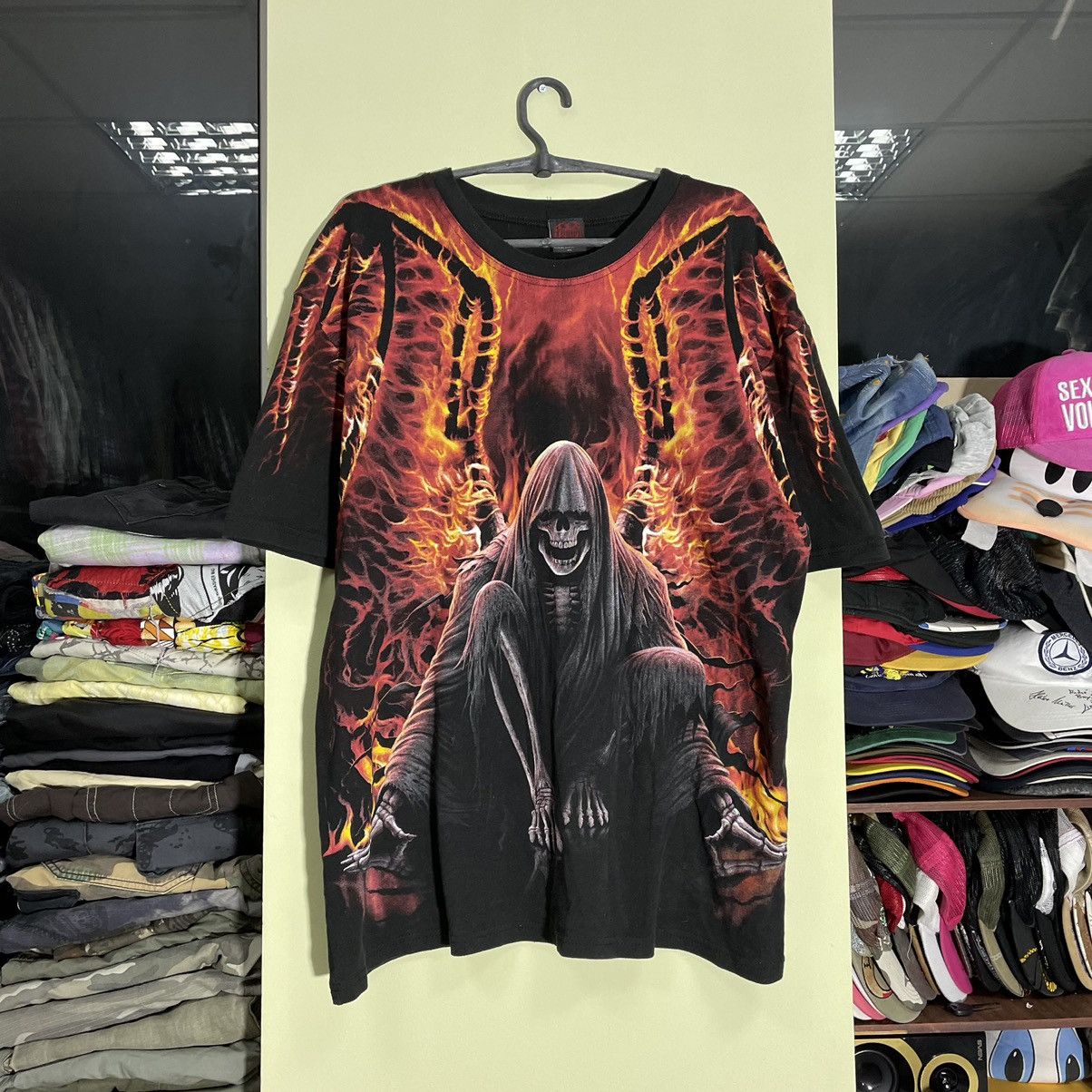 Vintage Vintage Y2K Grim Reaper Graphic Tee Dark Horror Streetwear X Size US XXL / EU 58 / 5 - 1 Thumbnail