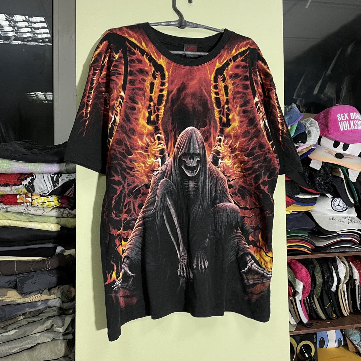 Vintage Vintage Y2K Grim Reaper Graphic Tee Dark Horror Streetwear X Size US XXL / EU 58 / 5 - 3 Thumbnail