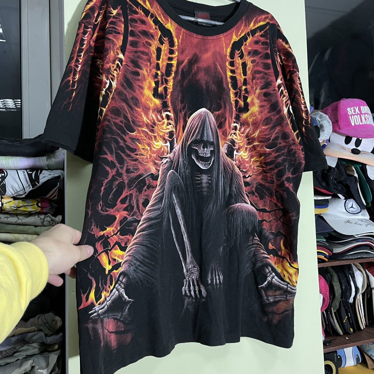Vintage Vintage Y2K Grim Reaper Graphic Tee Dark Horror Streetwear X Size US XXL / EU 58 / 5 - 5 Thumbnail