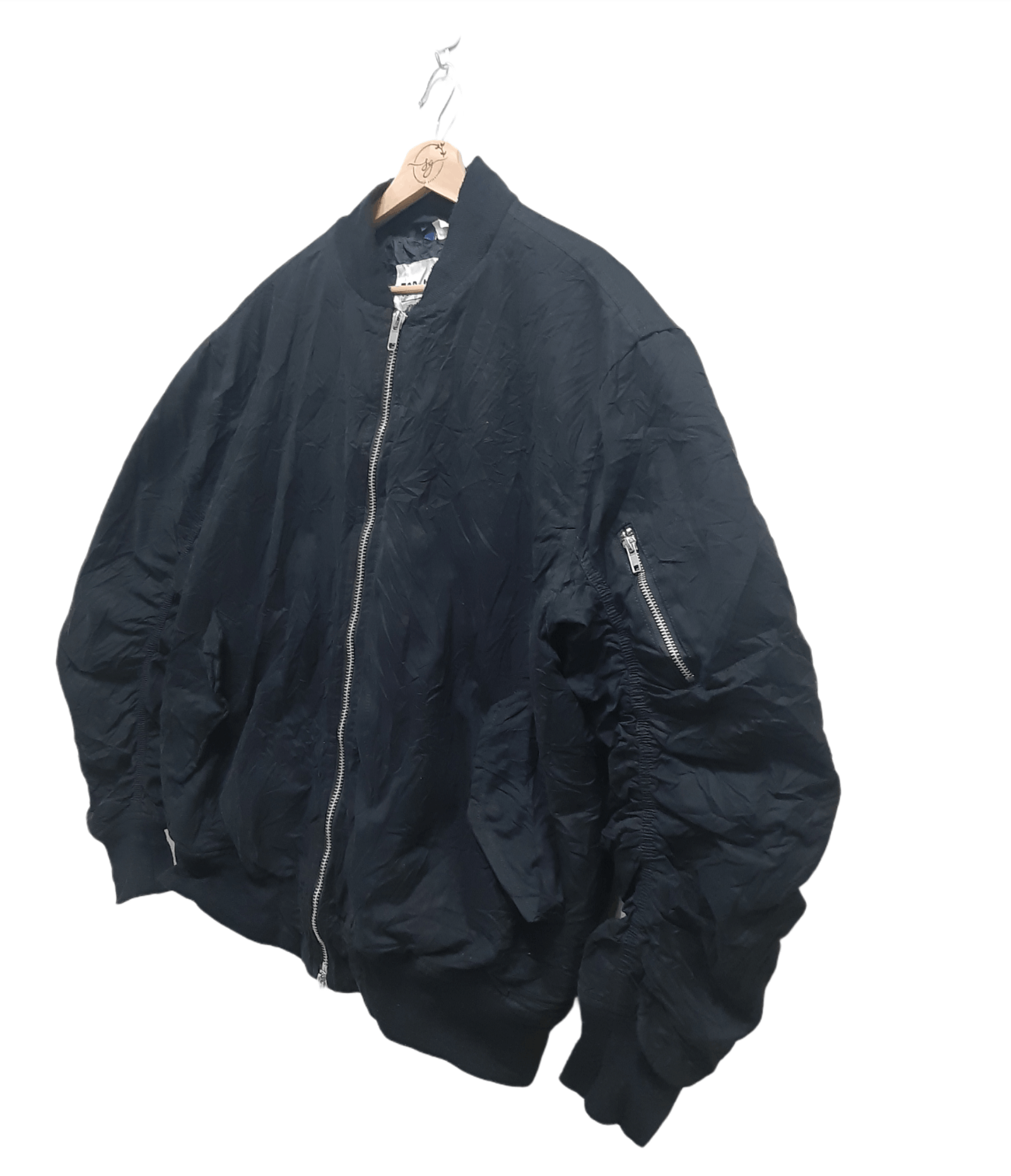 H&M Vintage H&M Military Flyer Jacket Black Size US XL / EU 56 / 4 - 2 Thumbnail