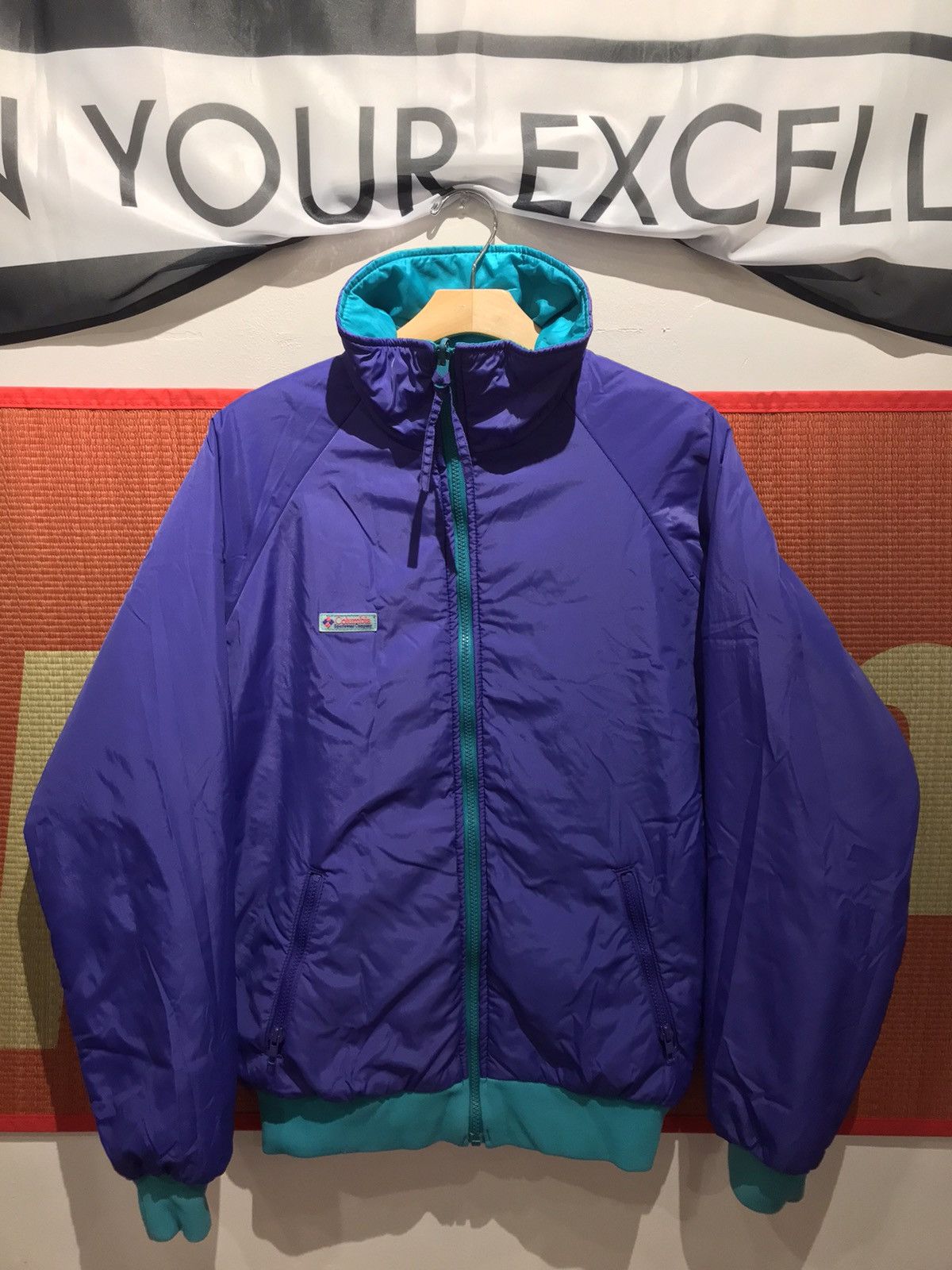 Vintage 90s White 'Columbia' Windbreaker Coat M L