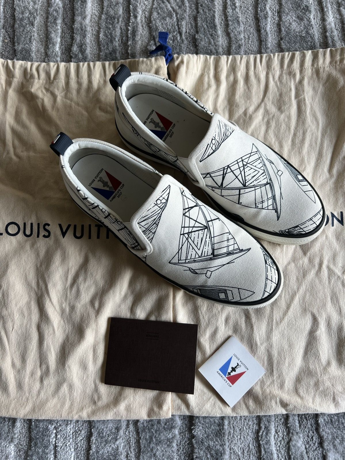 LOUIS VUITTON Canvas America's Cup 2017 Slip-On Sneakers Multicolour