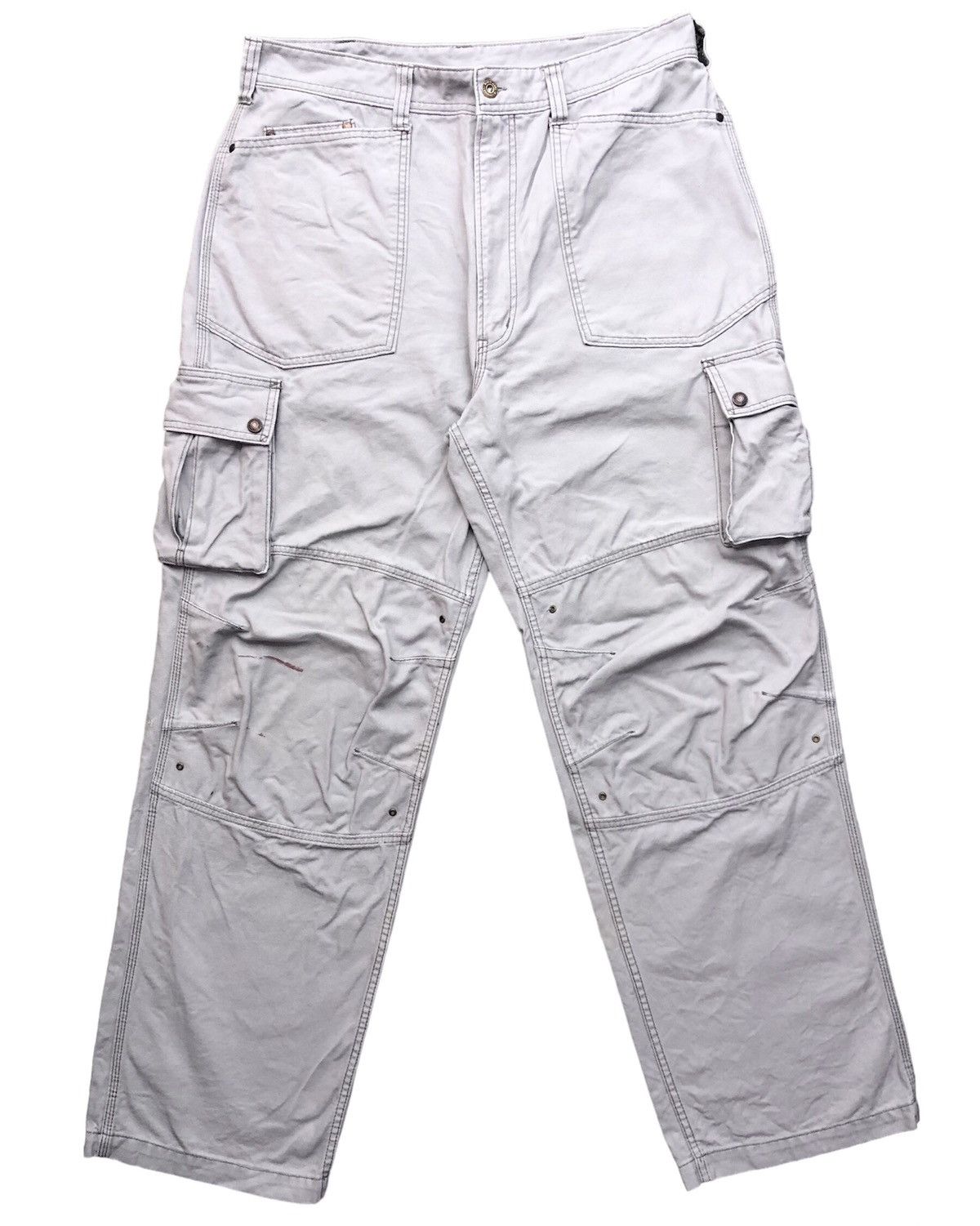 image of Vintage Evenriver Stain/distressed Cargo Pants, Men's (Size 35)