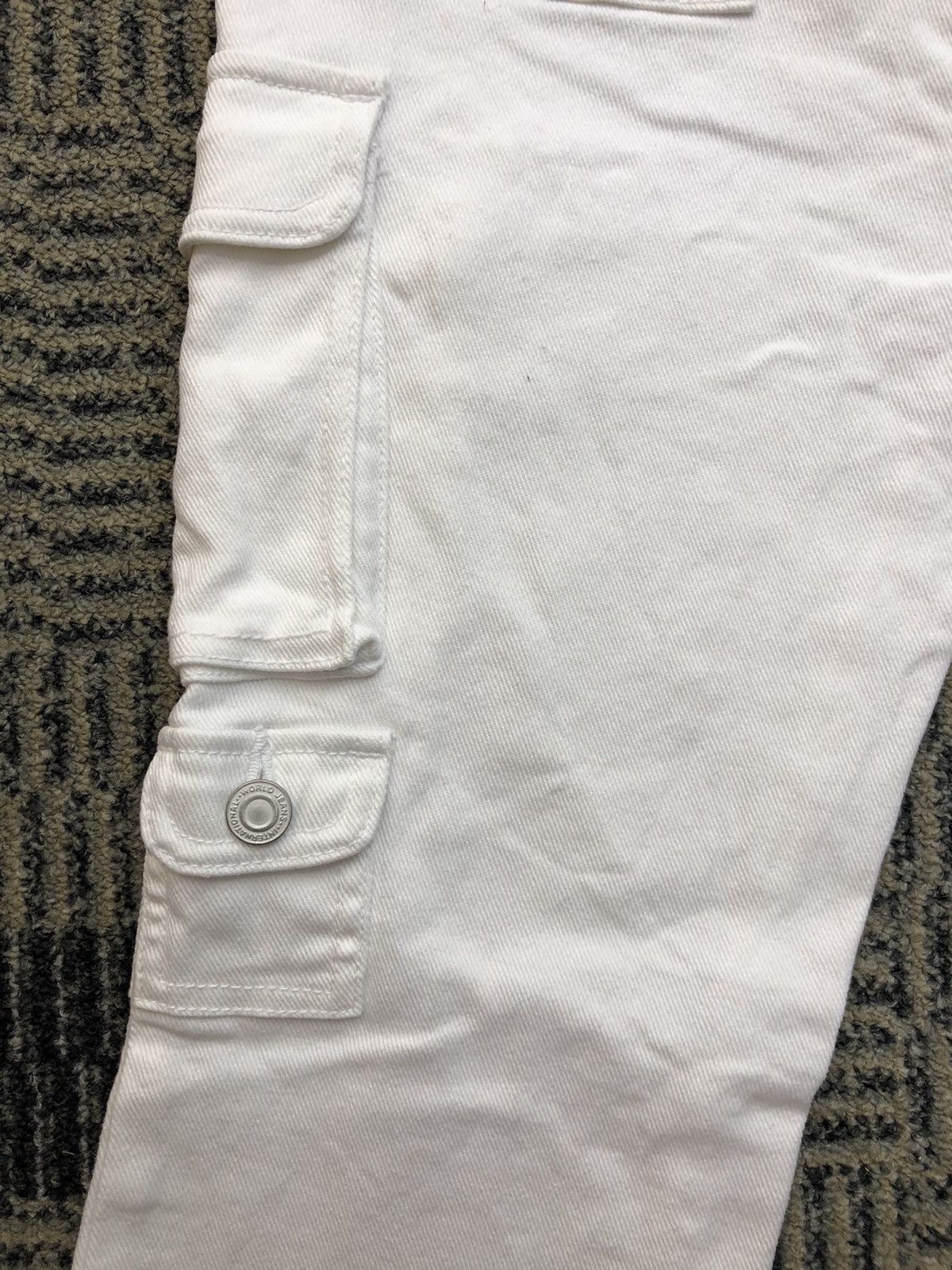 Japanese Brand Oririn Denim Multipocket Flared Bootcut Cargo White Pants Size US 28 / EU 44 - 11 Thumbnail