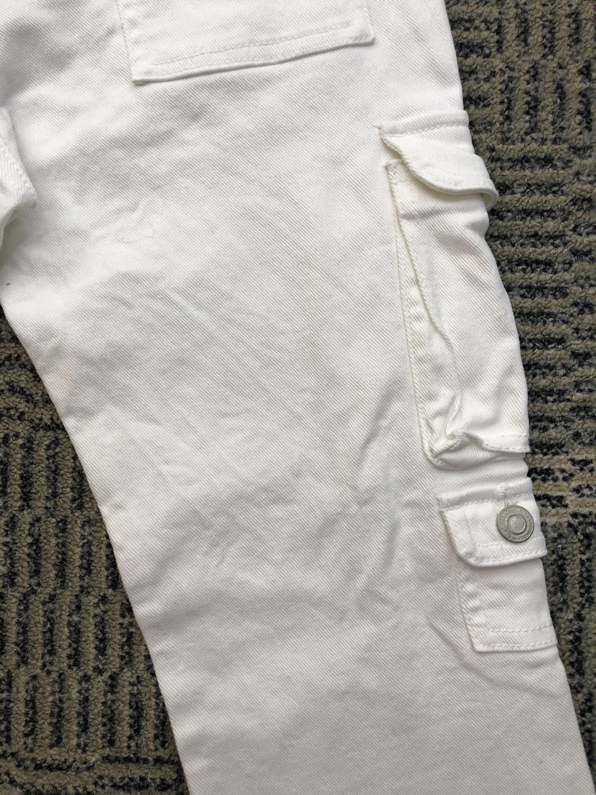 Japanese Brand Oririn Denim Multipocket Flared Bootcut Cargo White Pants Size US 28 / EU 44 - 12 Thumbnail