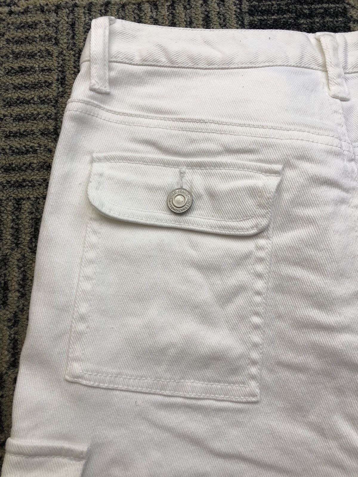 Japanese Brand Oririn Denim Multipocket Flared Bootcut Cargo White Pants Size US 28 / EU 44 - 10 Thumbnail