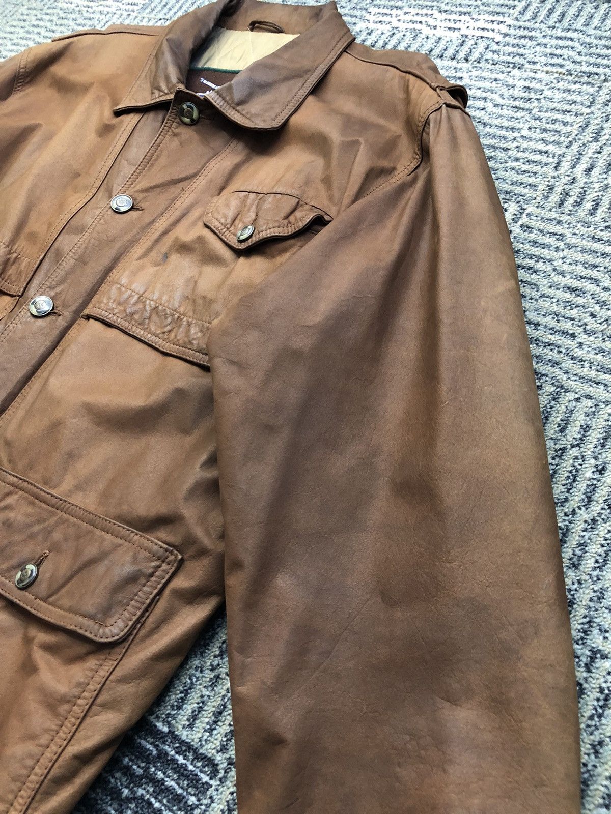 Leather Vintage Unknown Destination Cow Leather Parachute Jacket Size US L / EU 52-54 / 3 - 9 Thumbnail