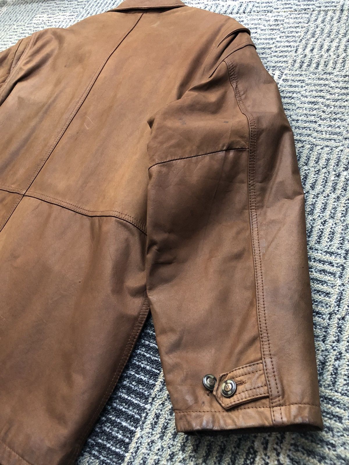 Leather Vintage Unknown Destination Cow Leather Parachute Jacket Size US L / EU 52-54 / 3 - 15 Thumbnail