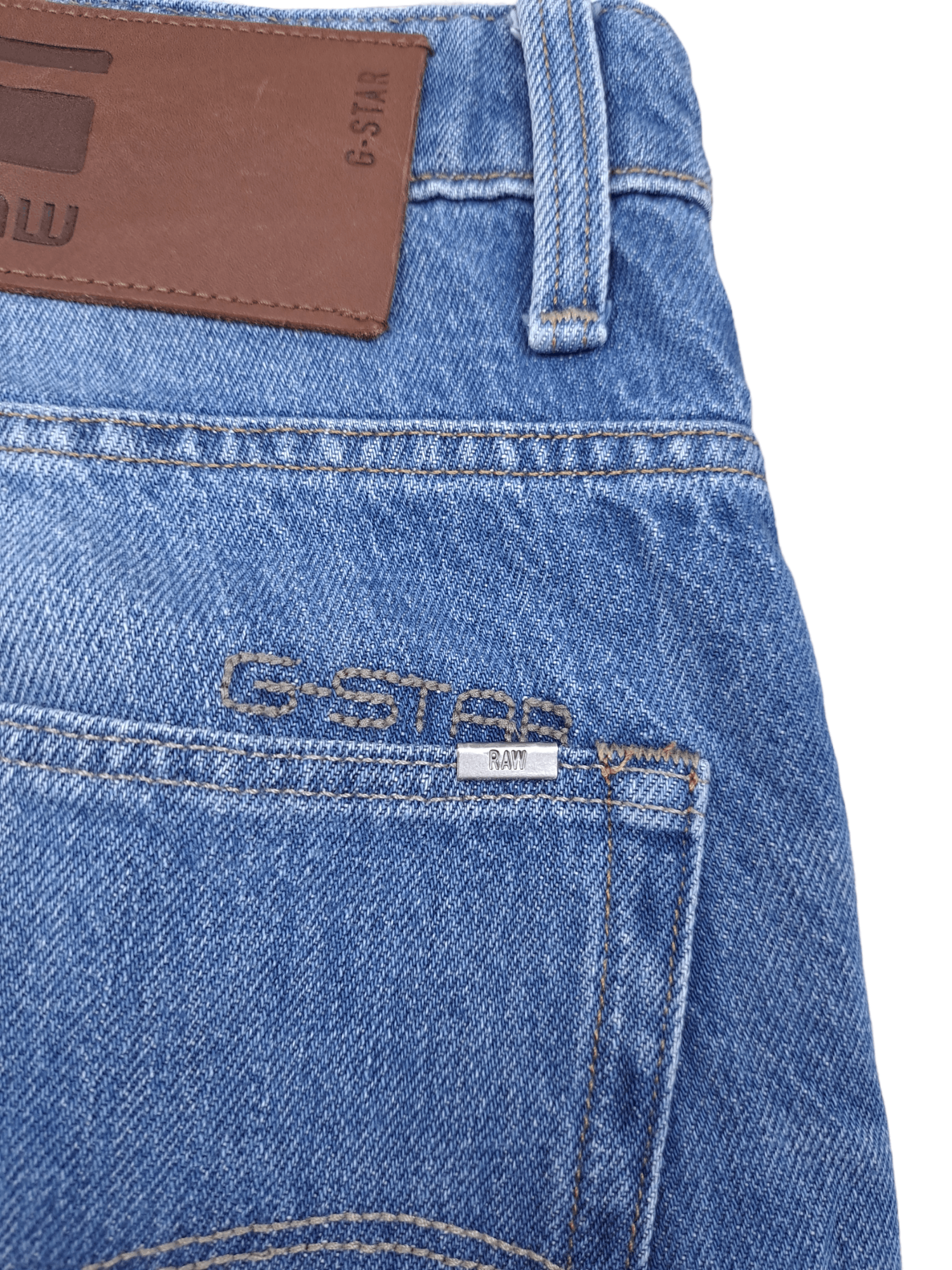 G-Star 💎 G-star 33/32 Straight Tapered Tape Blue Custom Jeans Size US 33 - 7 Thumbnail