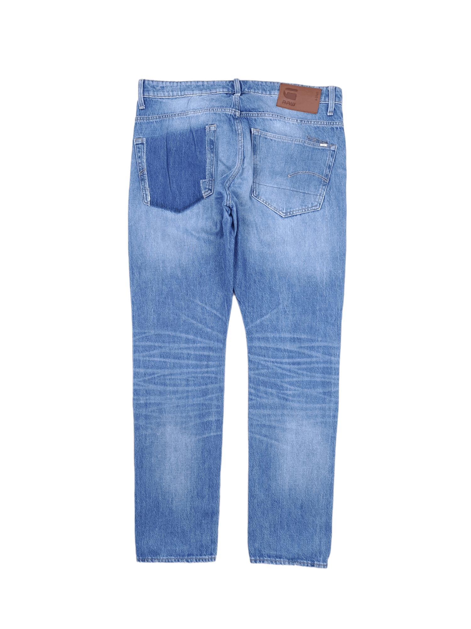 G-Star 💎 G-star 33/32 Straight Tapered Tape Blue Custom Jeans Size US 33 - 2 Thumbnail