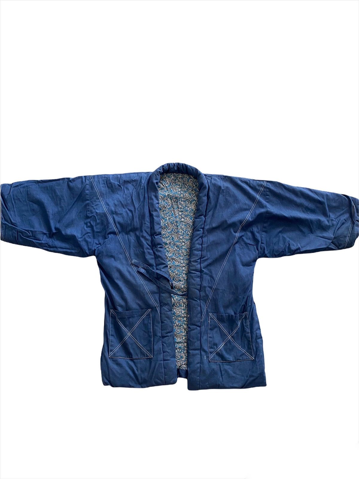 Blue Blue Japan × Japanese Brand Vintage🇯🇵Dyen kimono Japan Indigo style Visvim kapital design Size US L / EU 52-54 / 3 - 2 Thumbnail