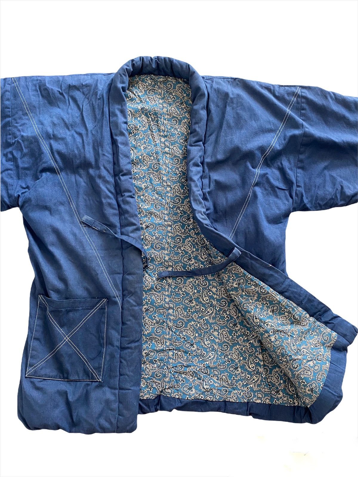 Blue Blue Japan × Japanese Brand Vintage🇯🇵Dyen kimono Japan Indigo style Visvim kapital design Size US L / EU 52-54 / 3 - 6 Thumbnail