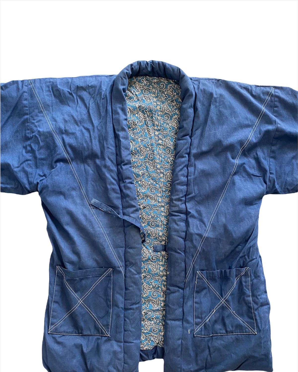 Blue Blue Japan × Japanese Brand Vintage🇯🇵Dyen kimono Japan Indigo style Visvim kapital design Size US L / EU 52-54 / 3 - 5 Thumbnail