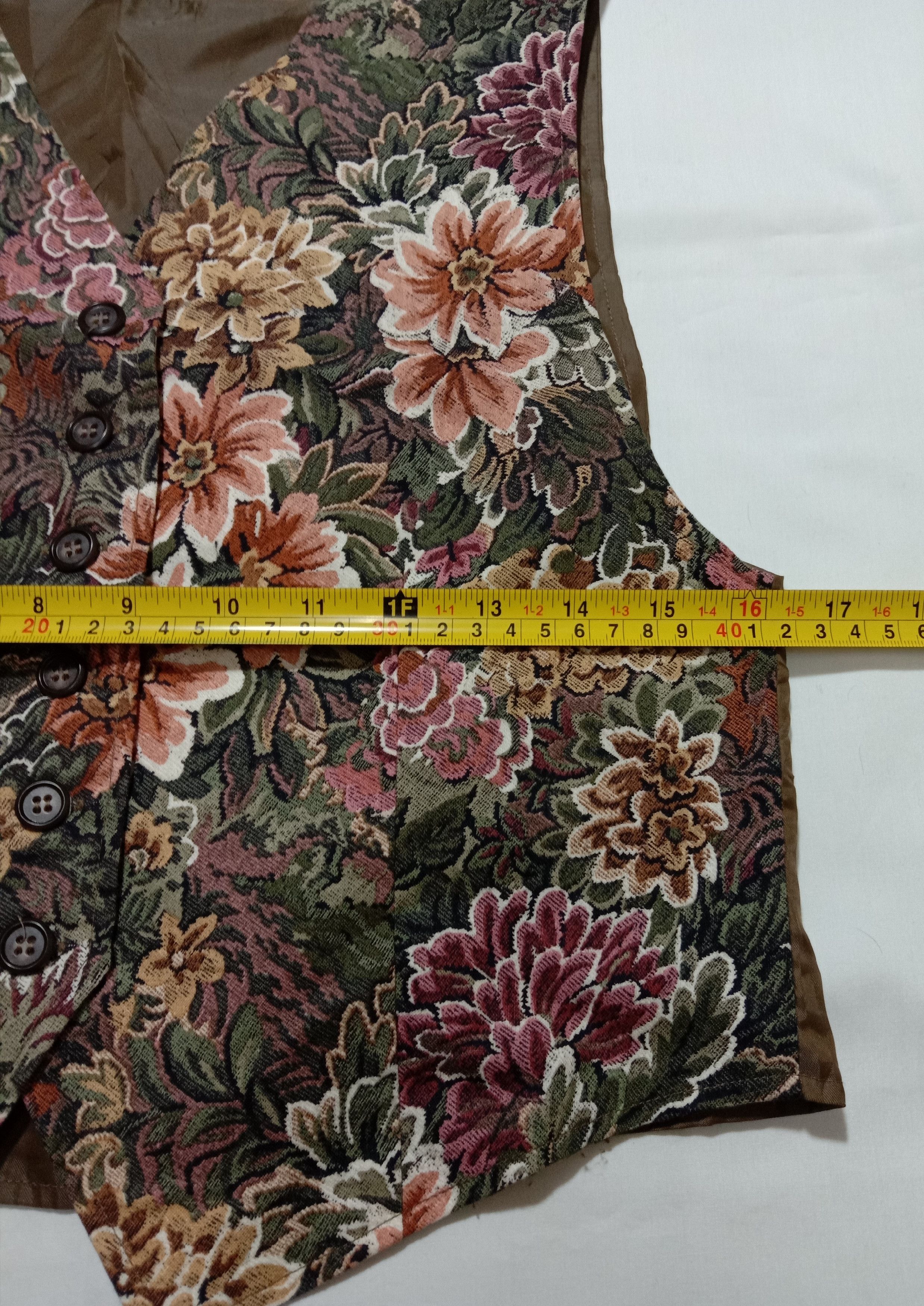 Designer Rare Simree Vest Brown Color Floral Design Size XS / US 0-2 / IT 36-38 - 3 Thumbnail