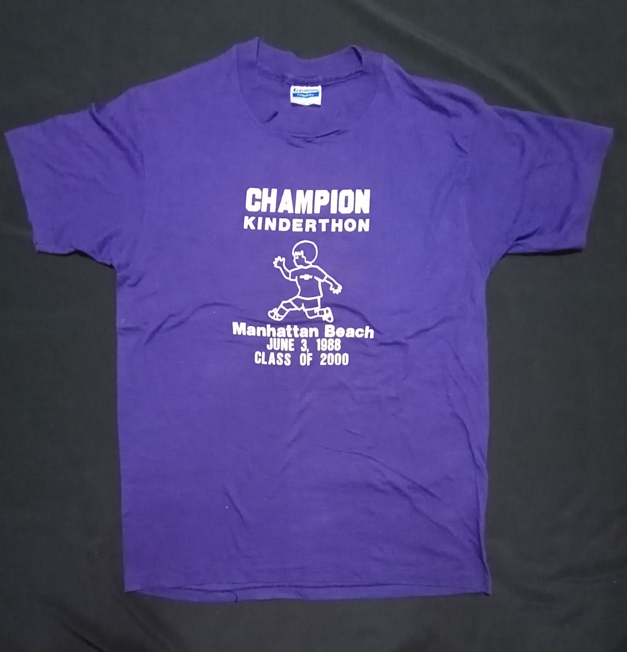 Hanes × Vintage 1988 Champion Kinderthon Manhattan Beach USA 50/50 Tee Size US M / EU 48-50 / 2 - 1 Thumbnail