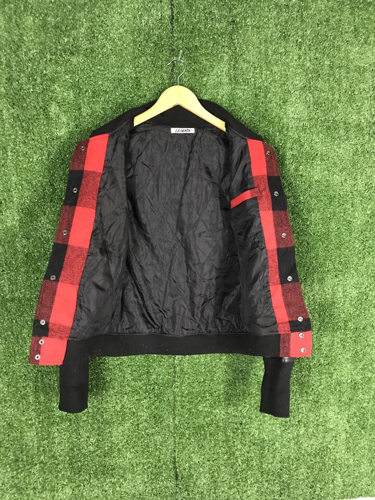 Japanese Brand LEGENDA LEATHER SLEEVE BOMBER STYLE JACKET Size US S / EU 44-46 / 1 - 8 Thumbnail