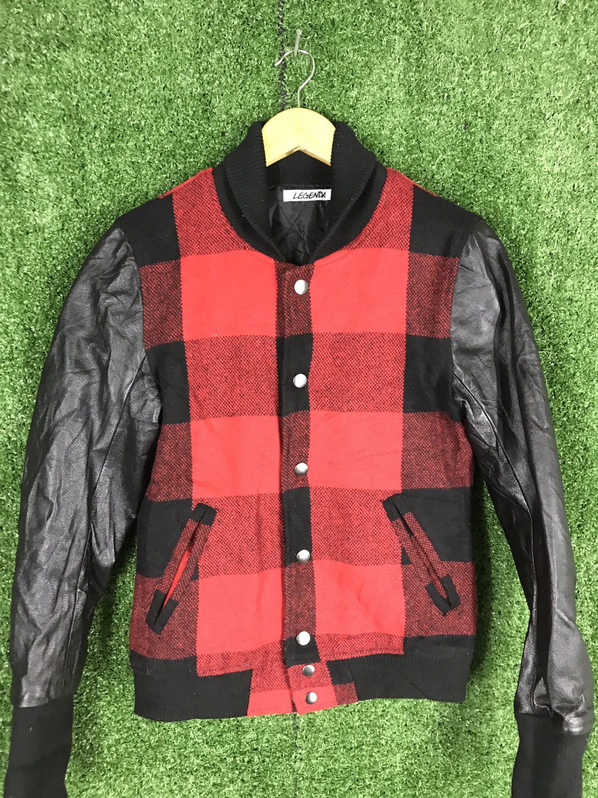 Japanese Brand LEGENDA LEATHER SLEEVE BOMBER STYLE JACKET Size US S / EU 44-46 / 1 - 5 Thumbnail