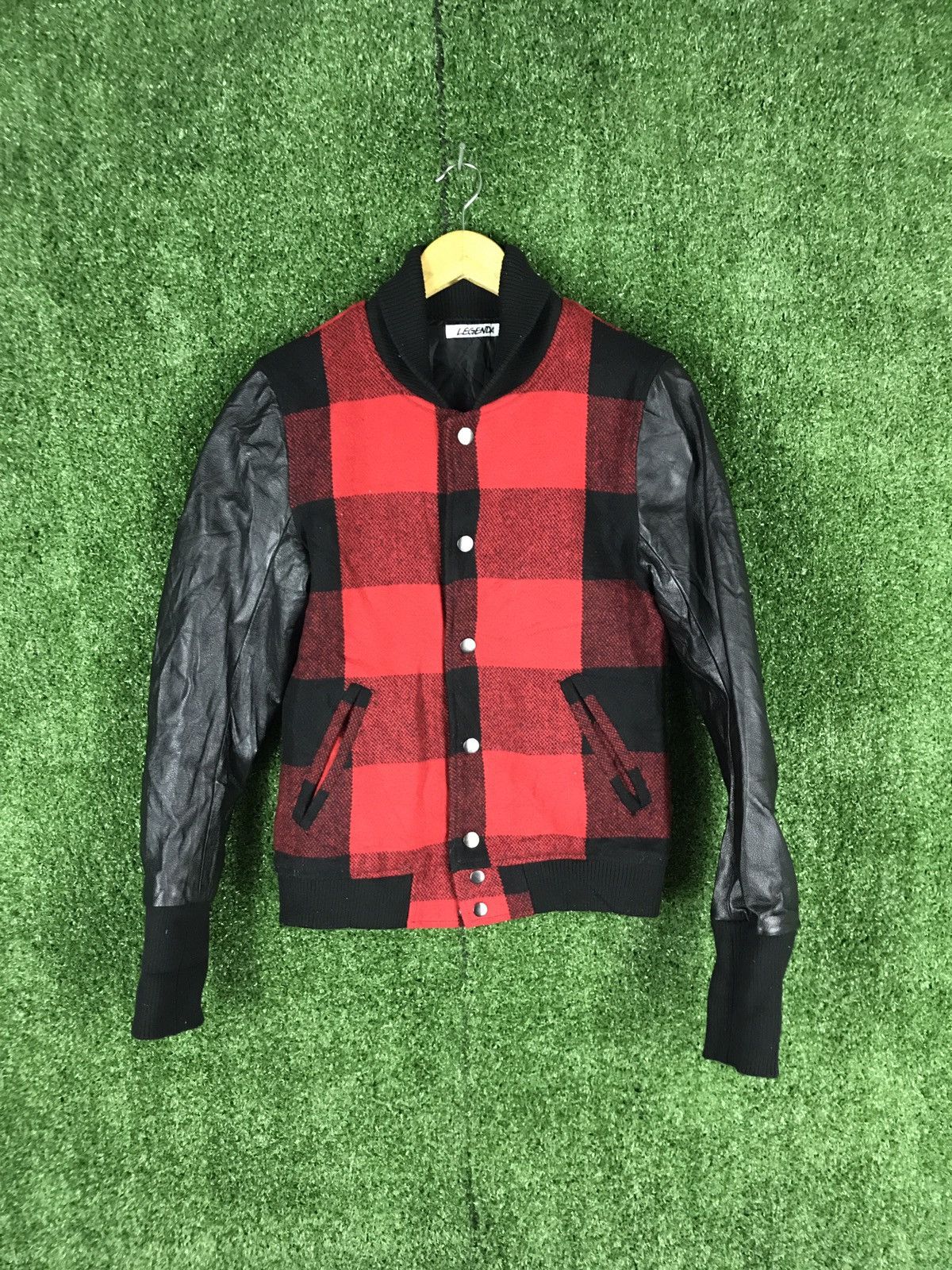 Japanese Brand LEGENDA LEATHER SLEEVE BOMBER STYLE JACKET Size US S / EU 44-46 / 1 - 1 Thumbnail