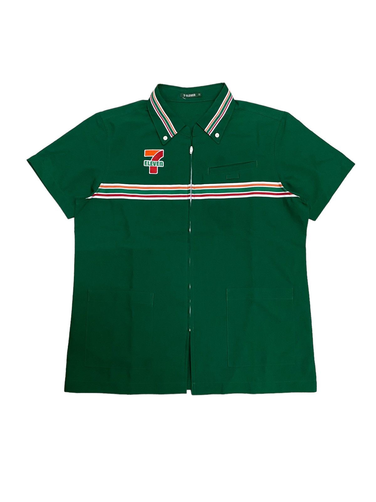 Japanese Brand × Vintage Vintage 7 Eleven Uniform Workers Zipper Shirt Size US M / EU 48-50 / 2 - 1 Thumbnail