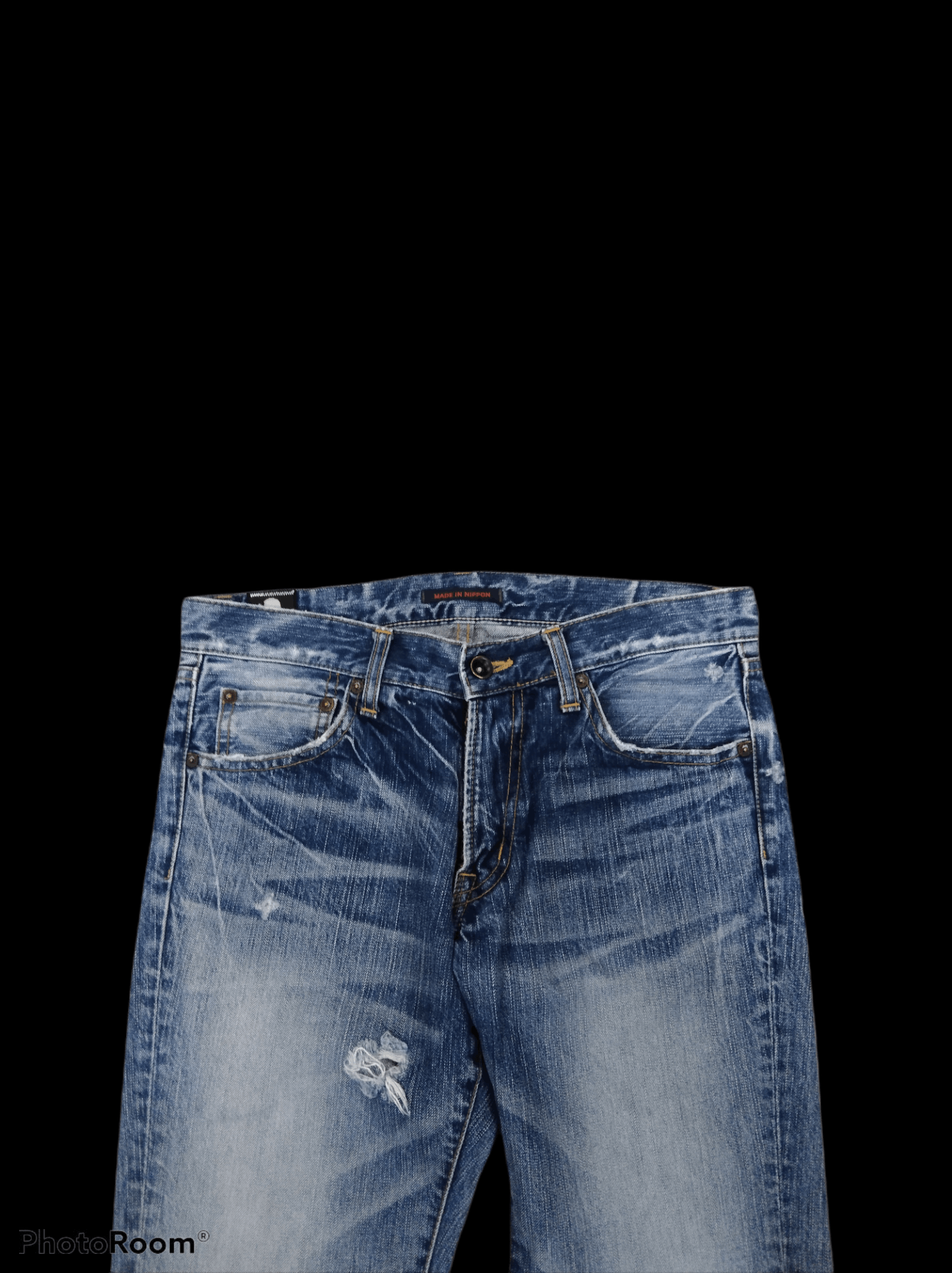 Japanese Brand FLARE🔥MADE IN NIPPON BLUE WAY WASHED BLUE DISTRESSED Size US 29 - 3 Thumbnail