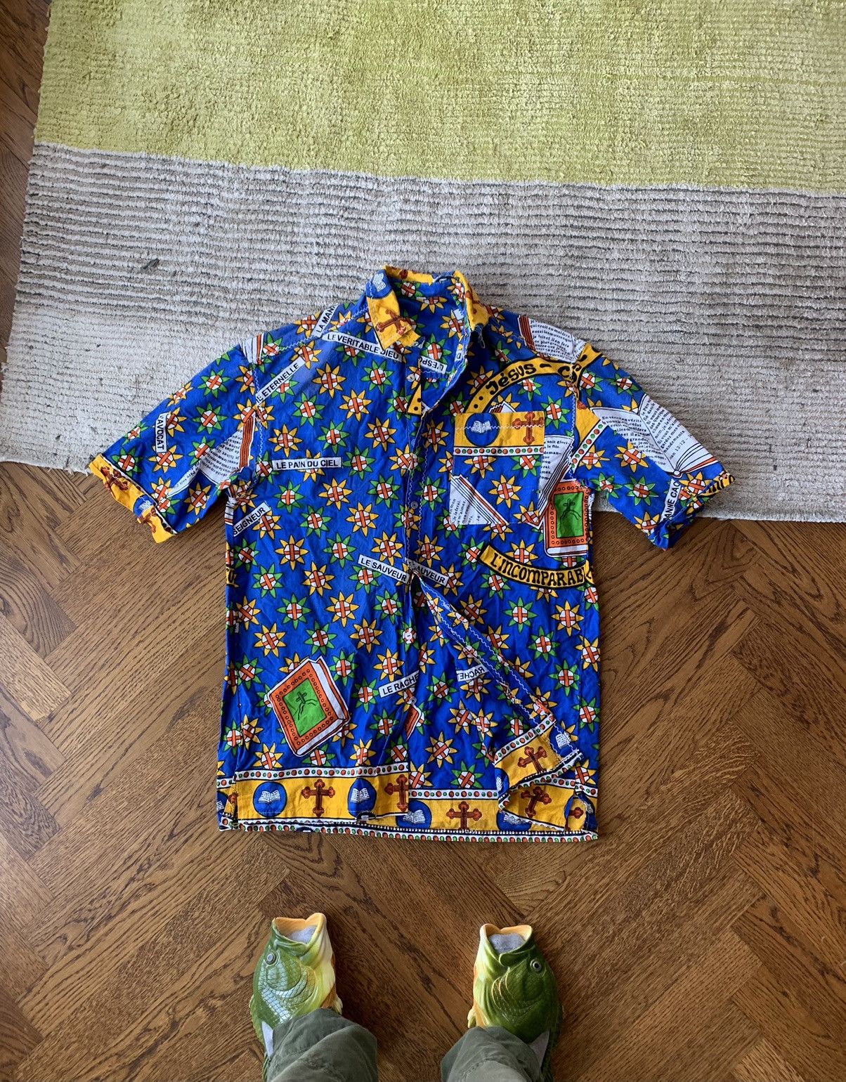Vintage Very Ethnic Short Sleeve Button Up Jesus Religion Vintage Size US XL / EU 56 / 4 - 1 Thumbnail