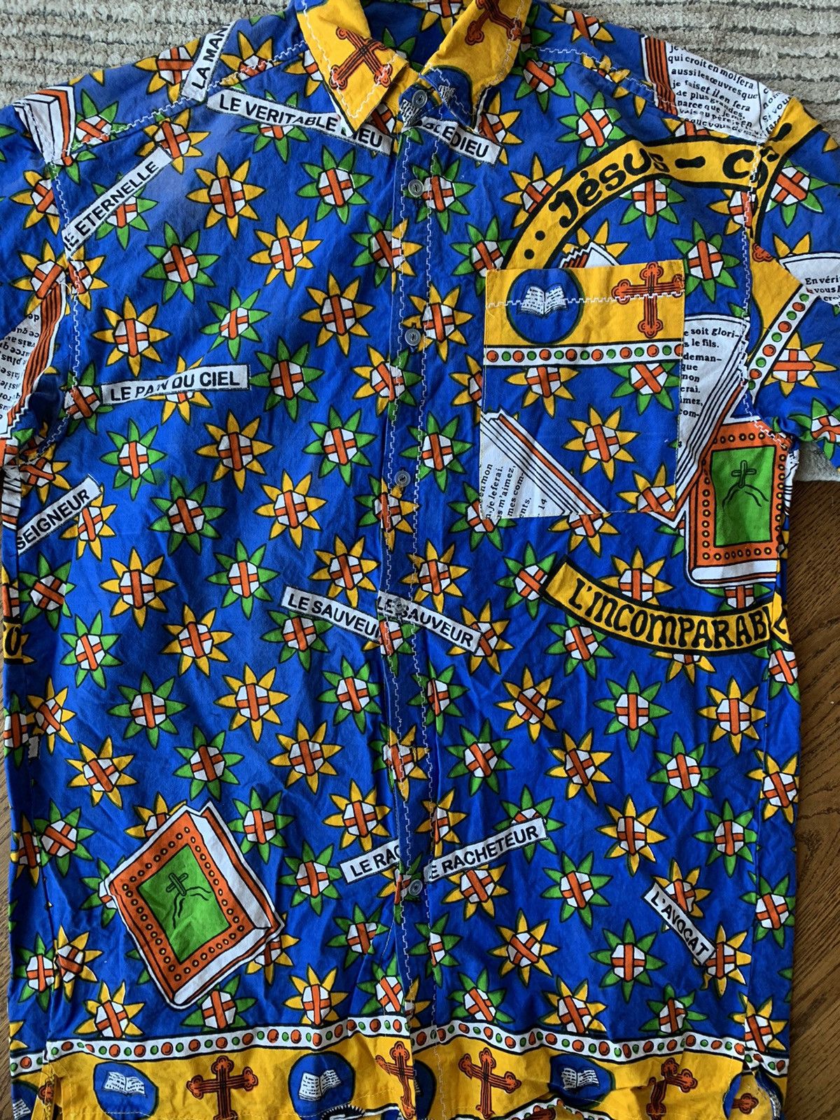 Vintage Very Ethnic Short Sleeve Button Up Jesus Religion Vintage Size US XL / EU 56 / 4 - 3 Thumbnail