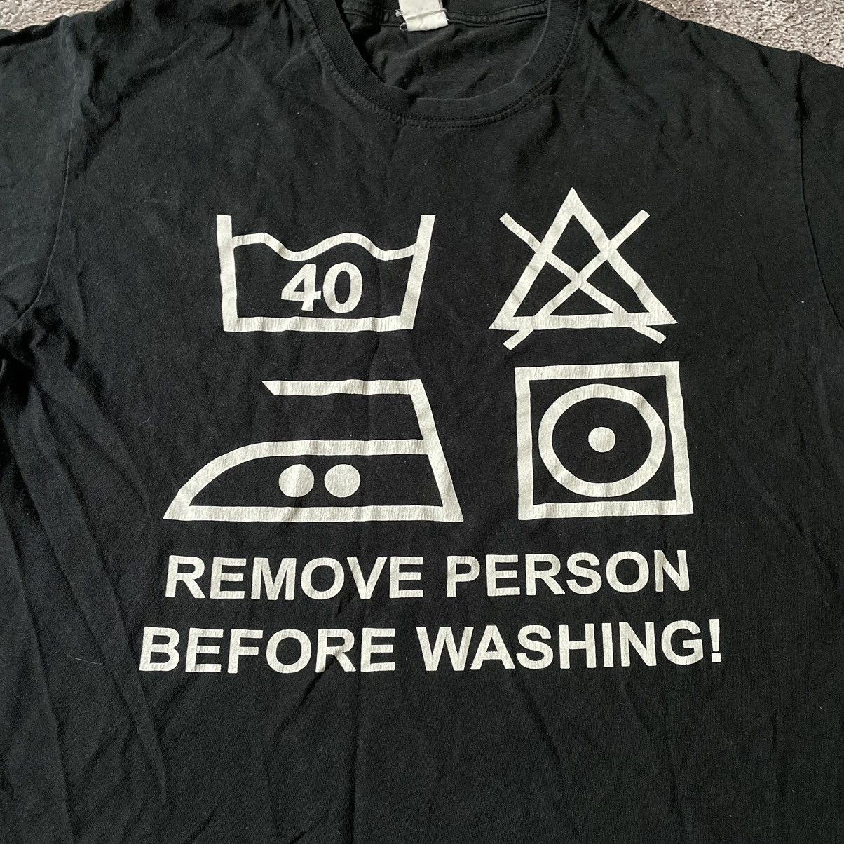 Vintage Vintage 90s Graphic Tee Laundry Instructions Skate Slim XL Size US XL / EU 56 / 4 - 5 Thumbnail