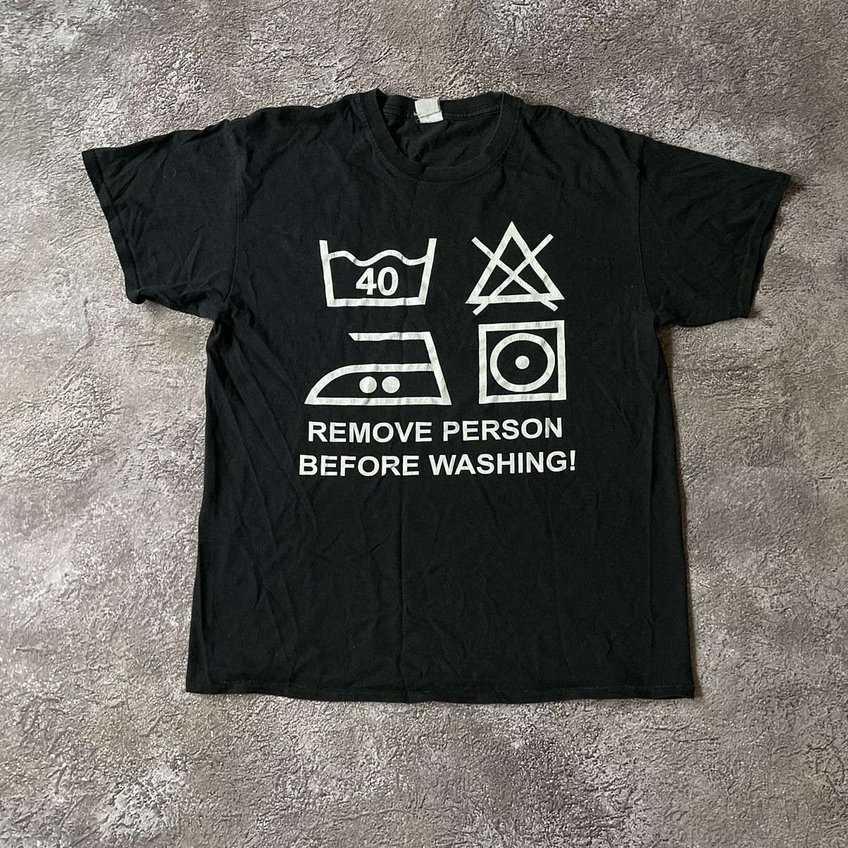 Vintage Vintage 90s Graphic Tee Laundry Instructions Skate Slim XL Size US XL / EU 56 / 4 - 3 Thumbnail