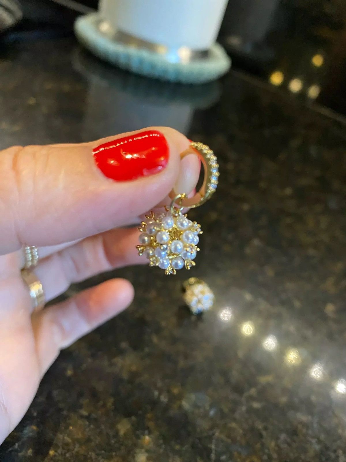 Jewelry Elegant Wind Rice Beads Fireworks Ball Pendant Drop Earring Size ONE SIZE - 2 Thumbnail