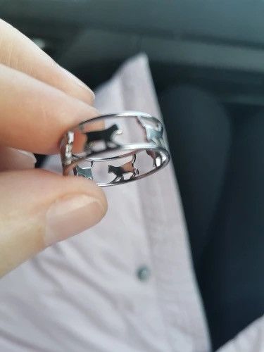 Jewelry × Vintage Hollow Walking Cats Ring Size ONE SIZE - 5 Thumbnail