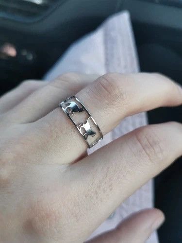 Jewelry × Vintage Hollow Walking Cats Ring Size ONE SIZE - 2 Thumbnail