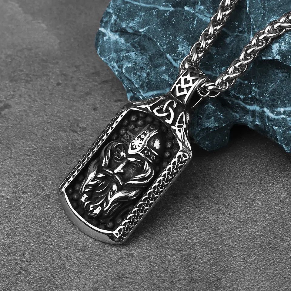 Jewelry Retro Nordic Warrior Pendant Necklace Size ONE SIZE - 4 Thumbnail