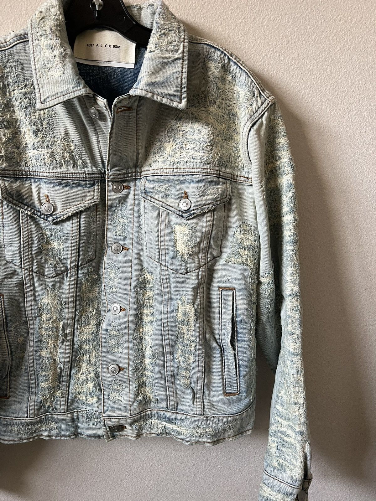 1017 ALYX 9SM 1017 ALYX 9SM Destroyed Denim Jacket Size US XL / EU 56 / 4 - 4 Thumbnail