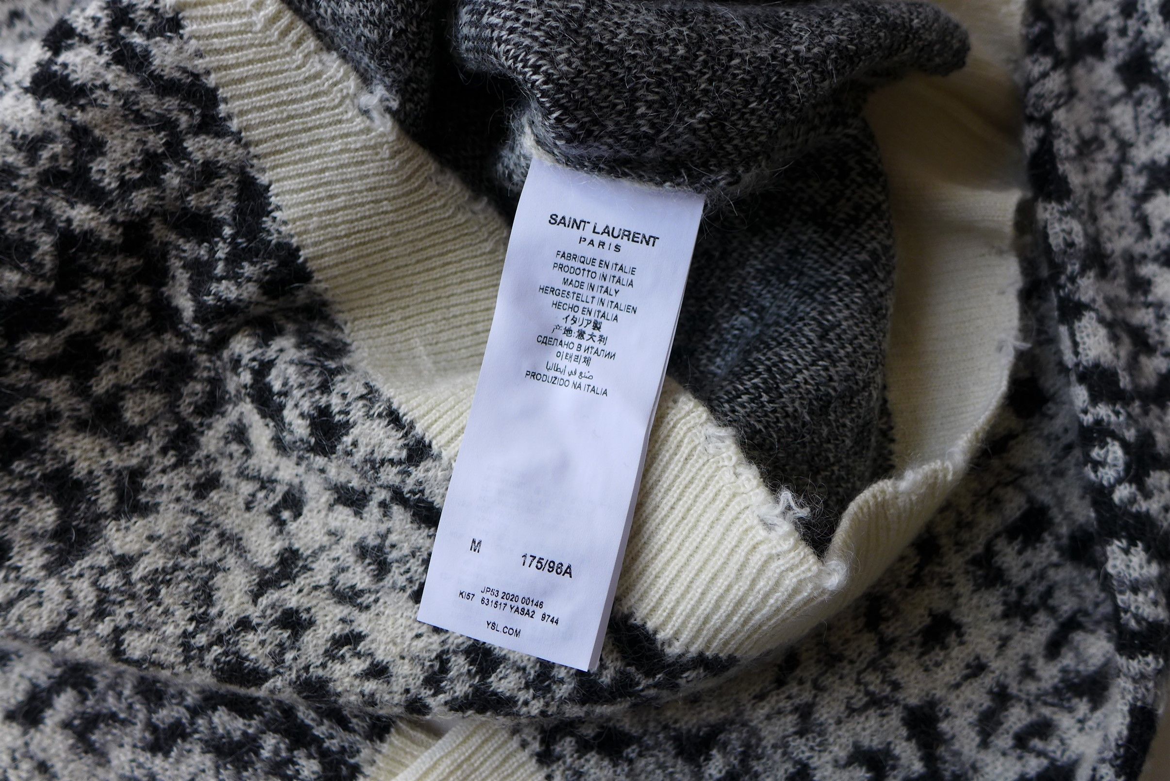 Saint Laurent Paris Saint Laurent Leopard Print Distressed Mohair Sweater Size US M / EU 48-50 / 2 - 8 Thumbnail