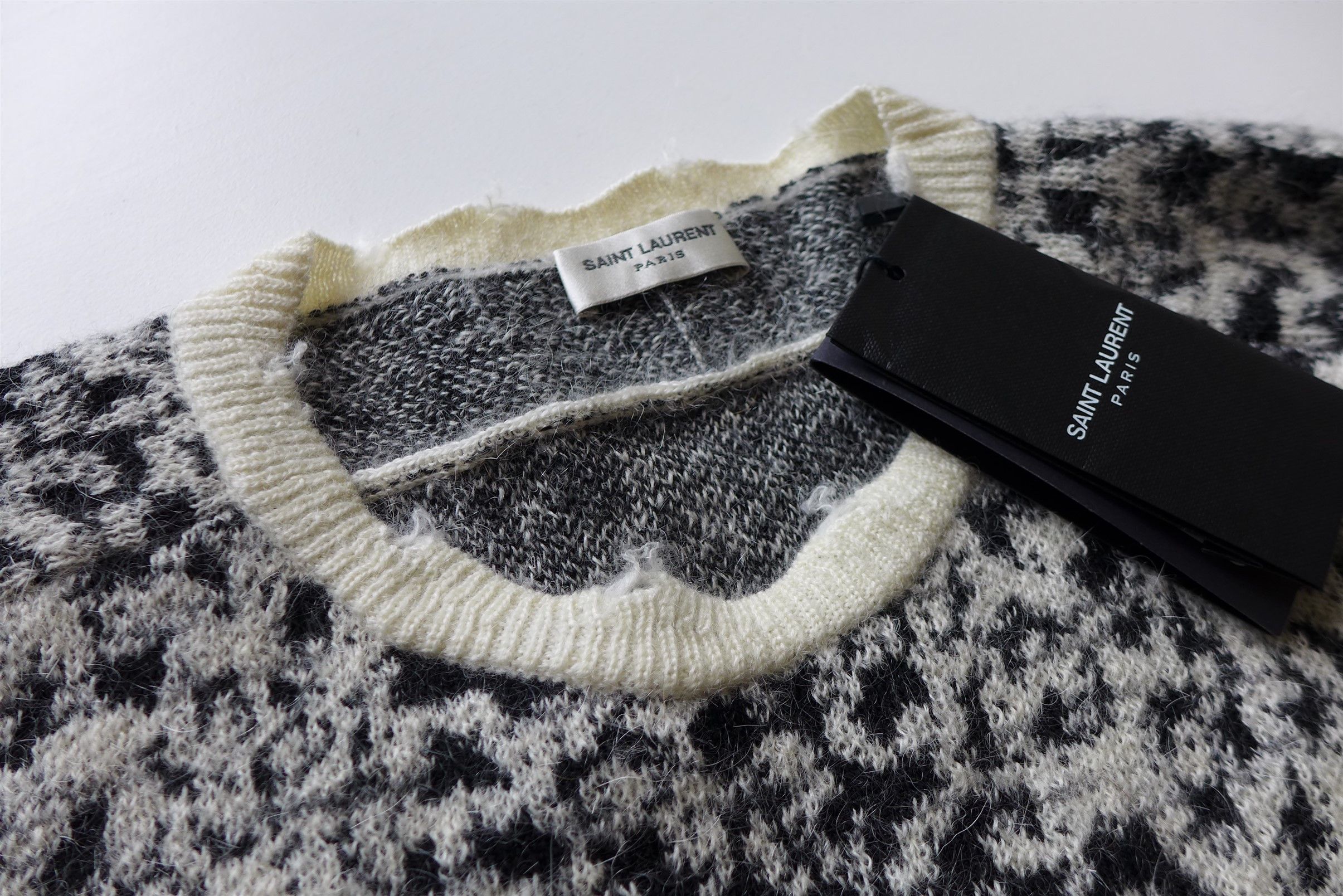 Saint Laurent Paris Saint Laurent Leopard Print Distressed Mohair Sweater Size US M / EU 48-50 / 2 - 3 Thumbnail