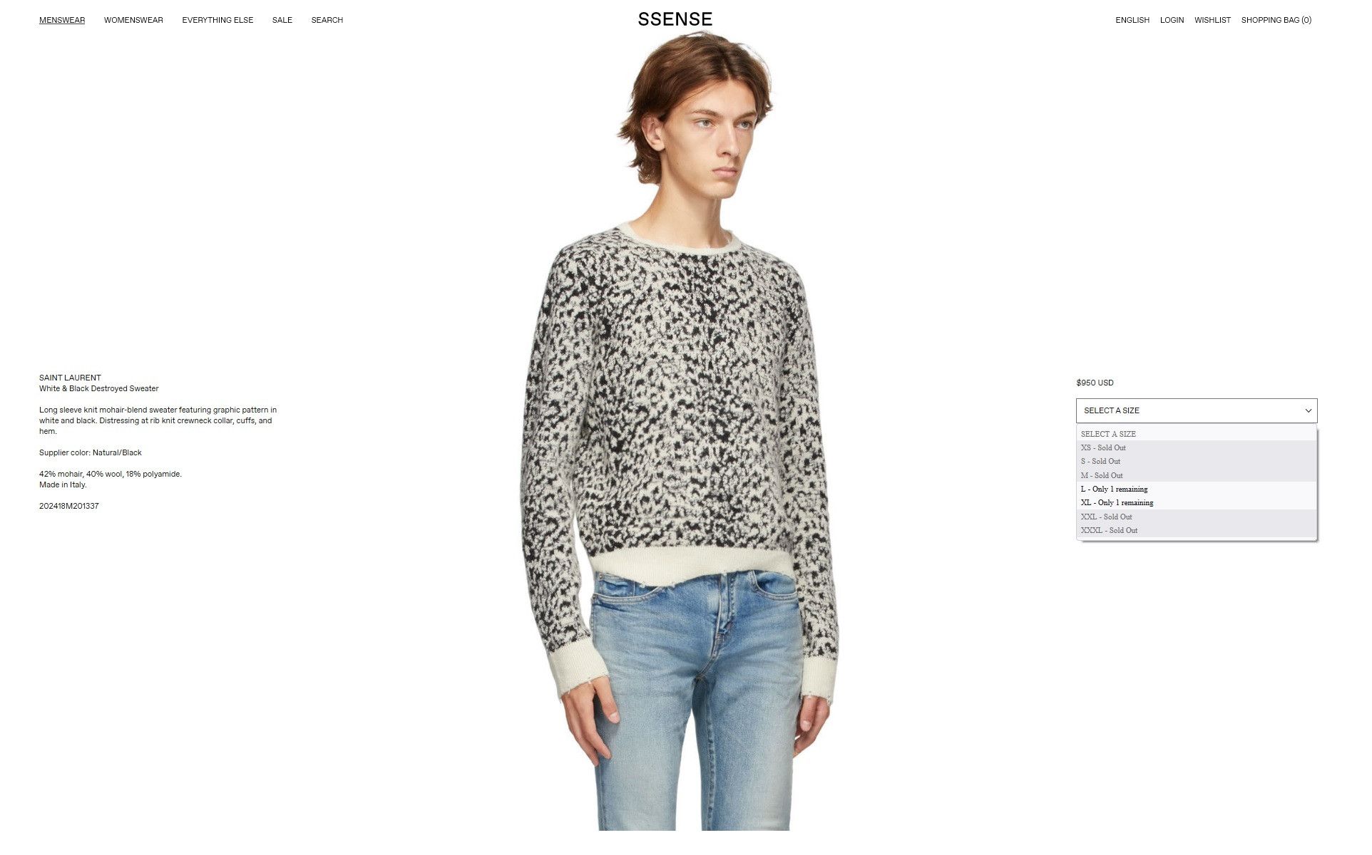 Saint Laurent Paris Saint Laurent Leopard Print Distressed Mohair Sweater Size US M / EU 48-50 / 2 - 11 Thumbnail