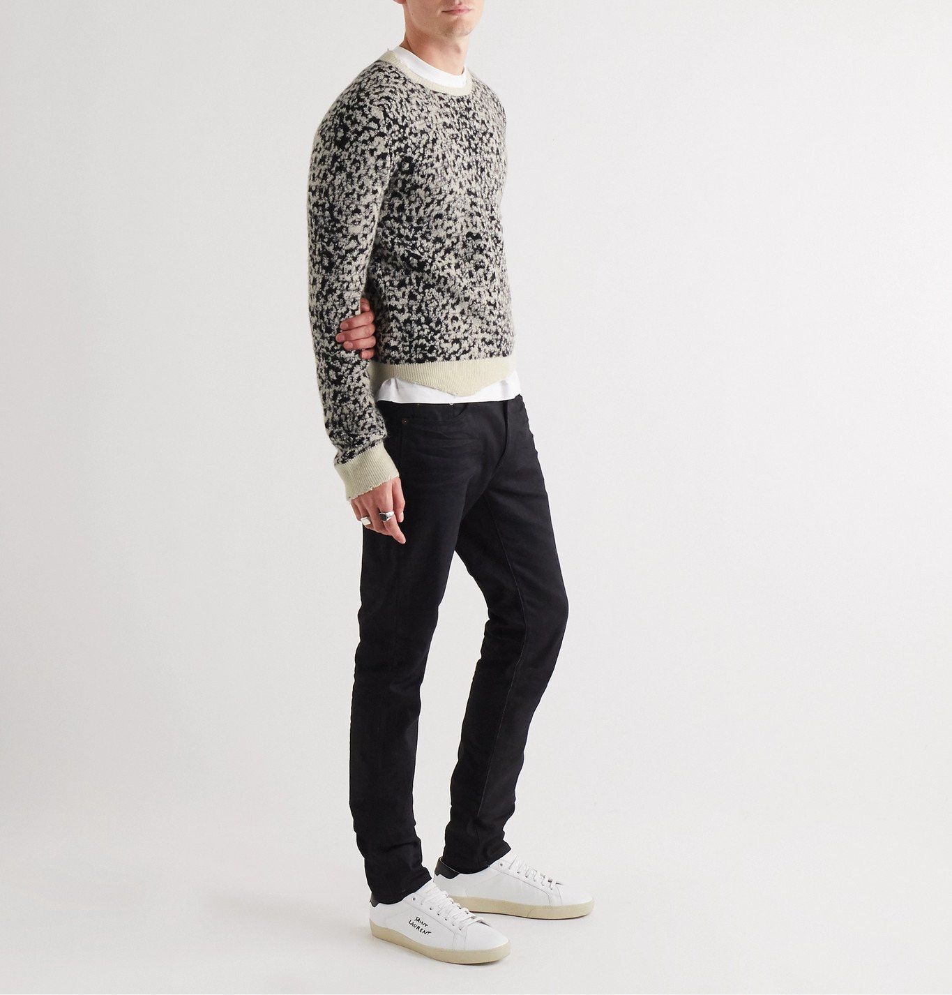 Saint Laurent Paris Saint Laurent Leopard Print Distressed Mohair Sweater Size US M / EU 48-50 / 2 - 9 Thumbnail