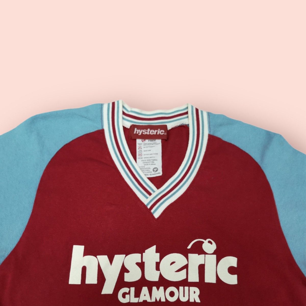 Hysteric Glamour × Japanese Brand × Vintage RARE VINTAGE HYSTERIC GLAMOUR V NECK RINGER SHIRT Size US M / EU 48-50 / 2 - 2 Thumbnail