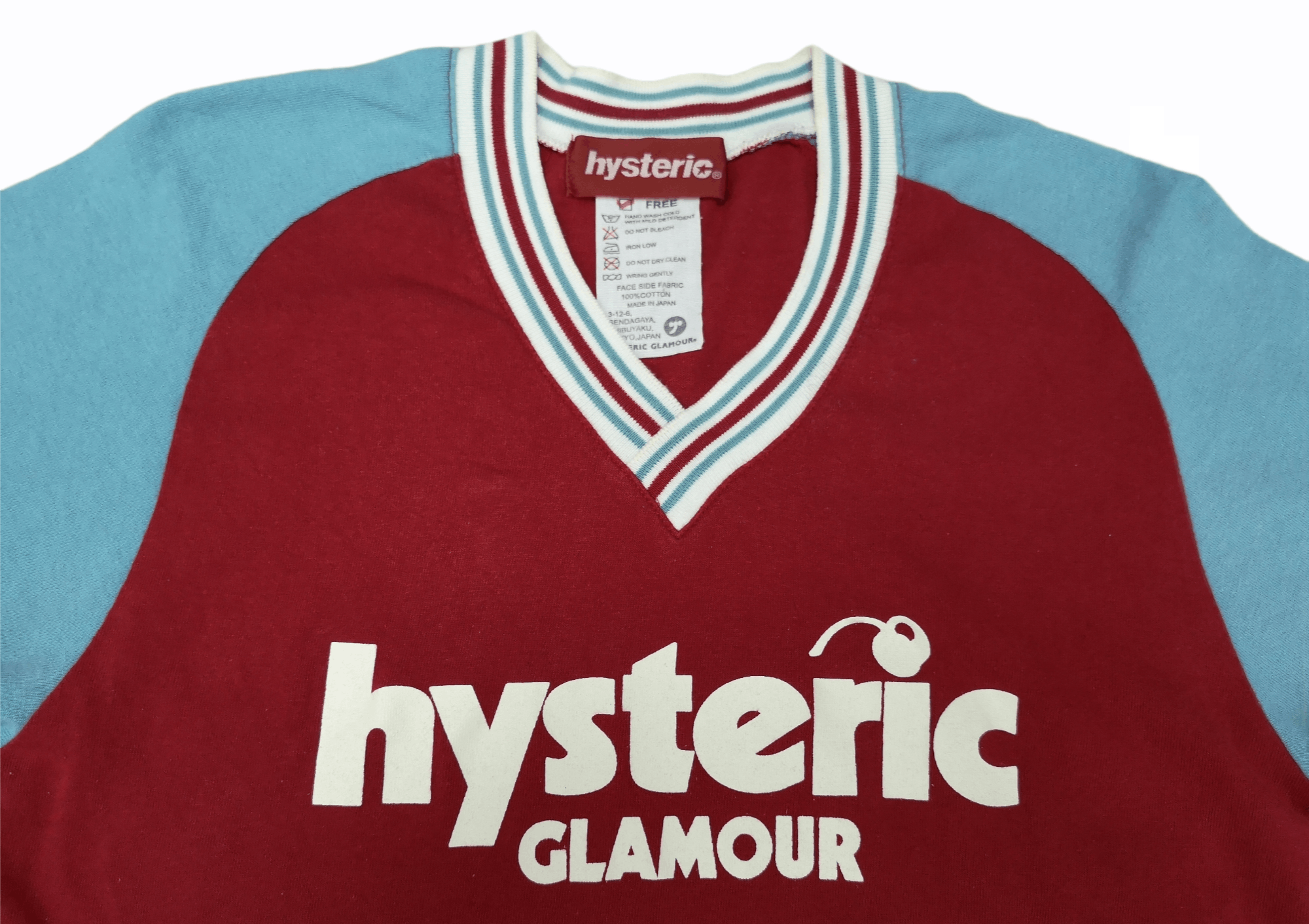 Hysteric Glamour × Japanese Brand × Vintage RARE VINTAGE HYSTERIC GLAMOUR V NECK RINGER SHIRT Size US M / EU 48-50 / 2 - 11 Thumbnail