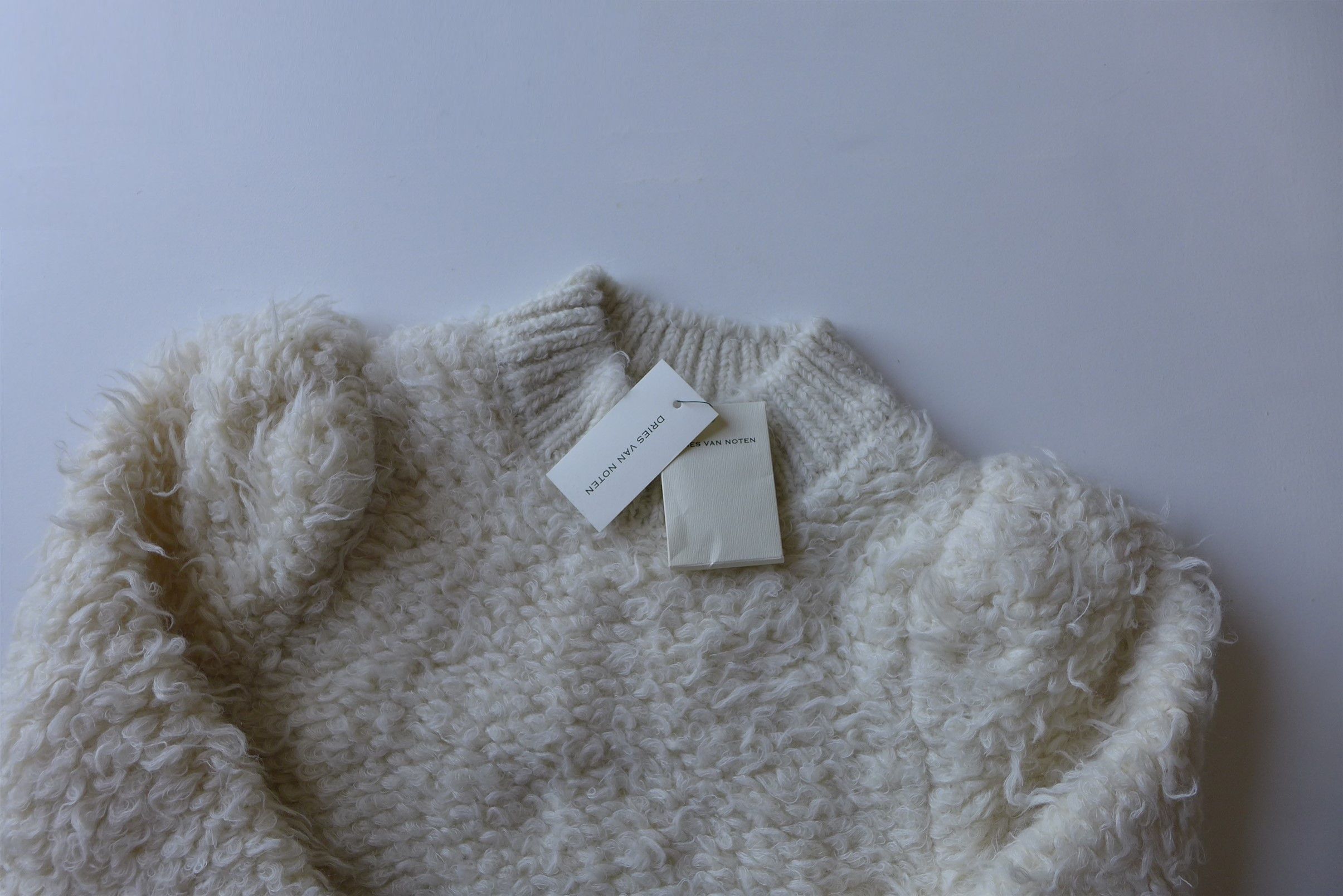 Dries Van Noten Dries Van Noten Nannee Sweater - Ecru Bouclé Alpaca & Mohair Size US M / EU 48-50 / 2 - 6 Thumbnail